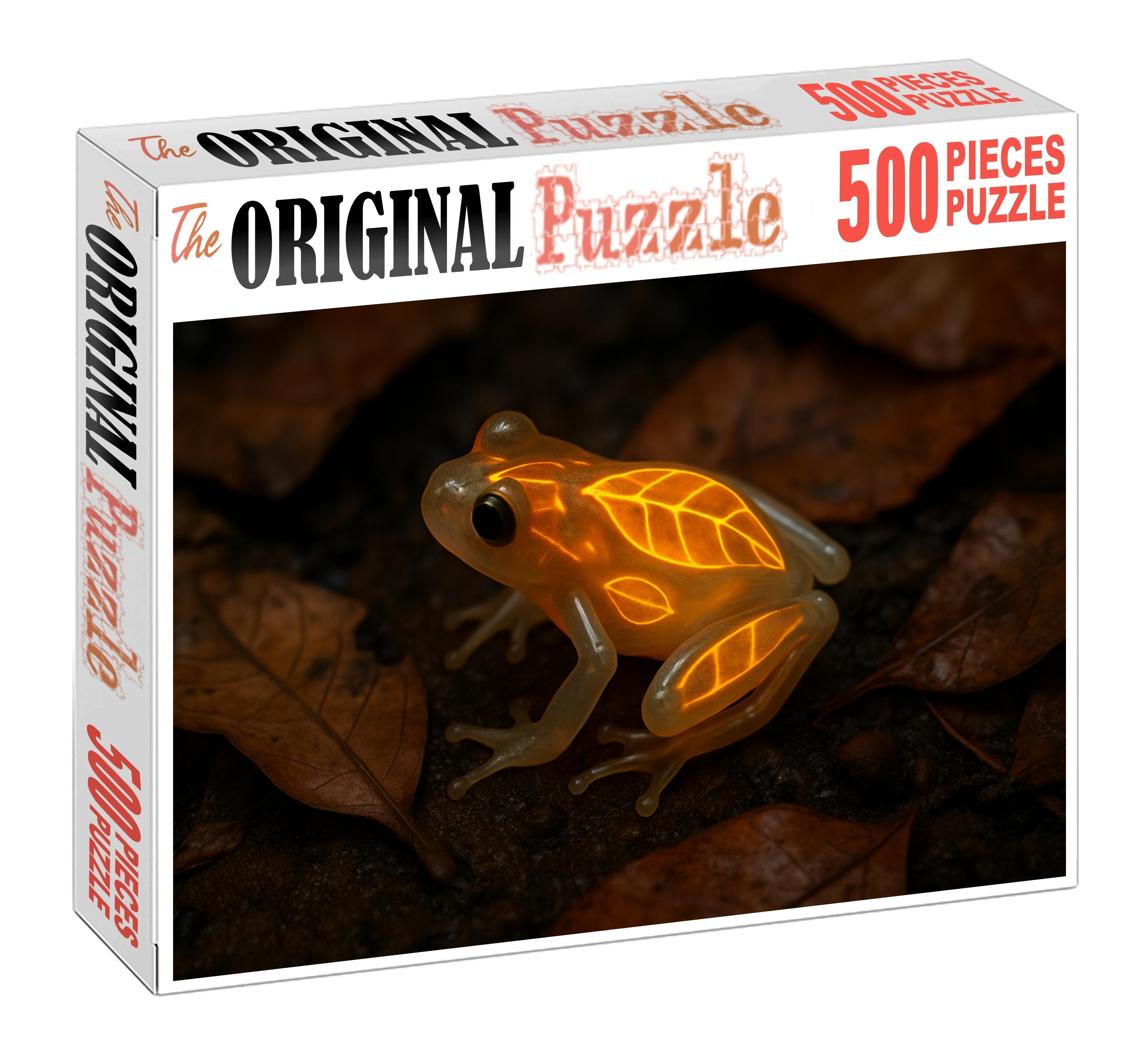Amber Veil Frog Camouflaged Amphibian With Translucent Skin Patterns Puzzle Fun
