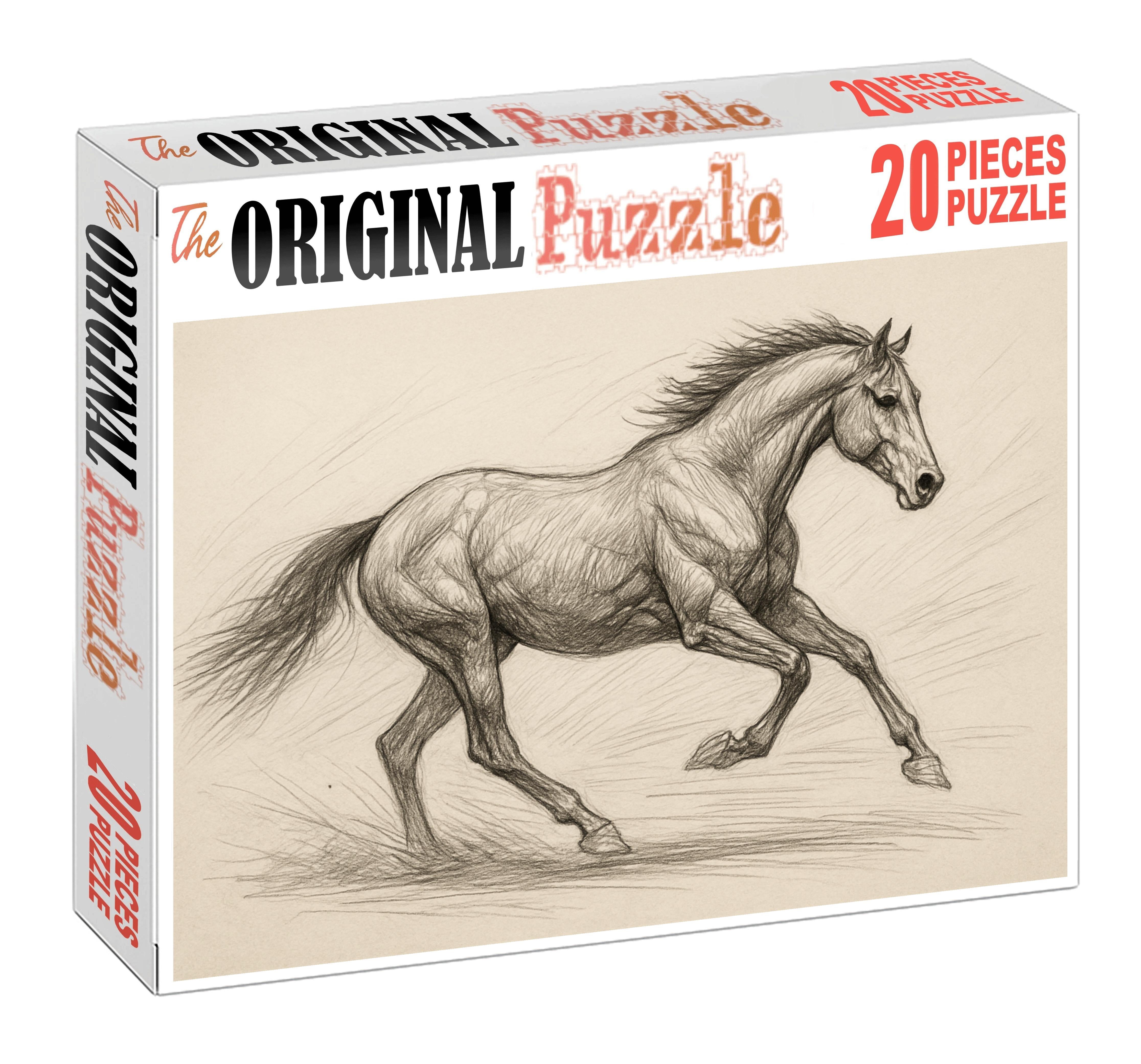 Dynamic Equine Anatomy Study Energetic Pencil Sketch Of Horse Musculature Mini Puzzle