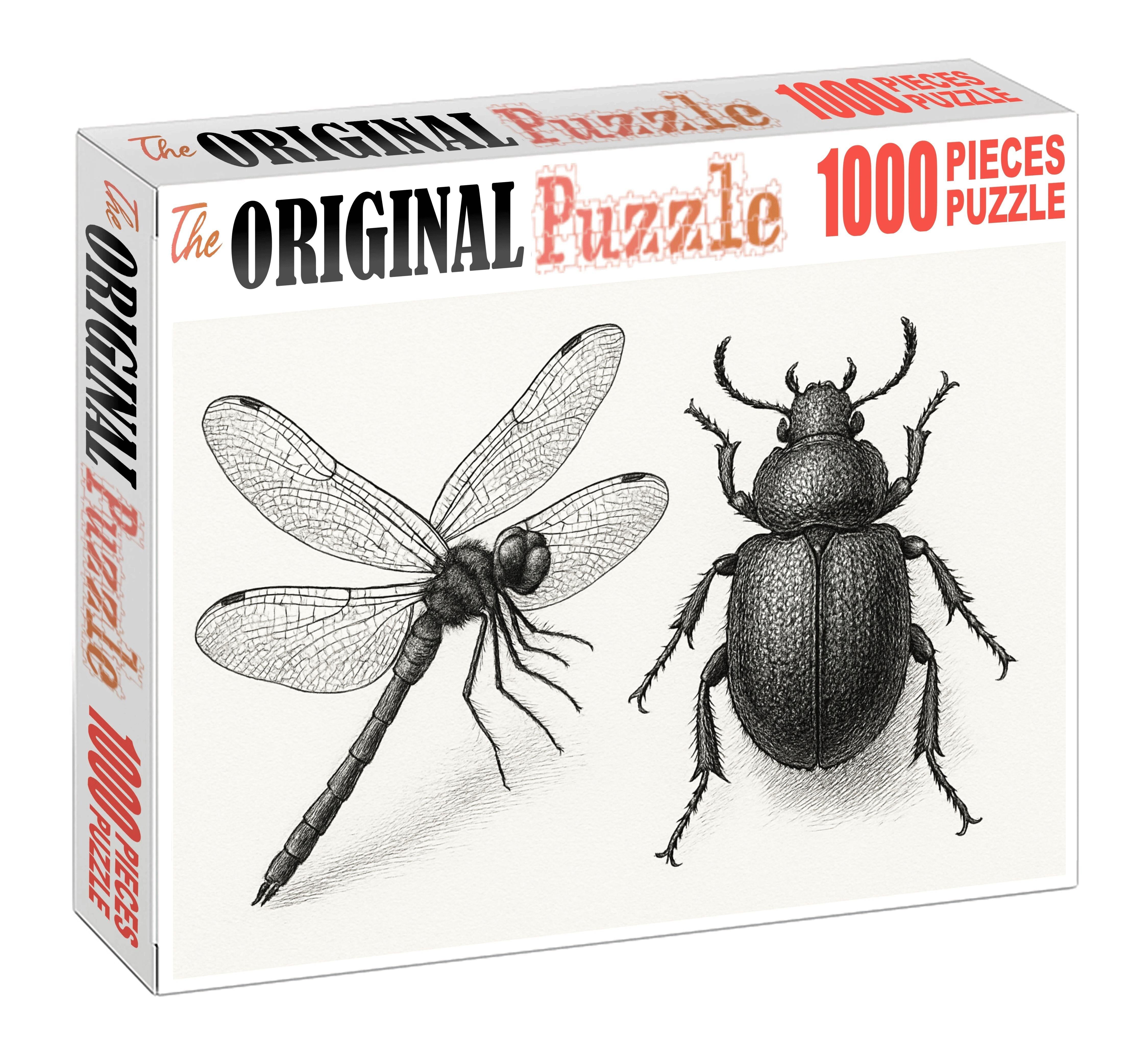 Whimsical Insect Anatomy Delicate Pen And Ink Linework Puzzle Challenge