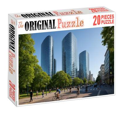 Amsterdam Zuidas Skyline The Netherlands Leading Business District With Contemporary Glass Towers Puzzle For Kids
