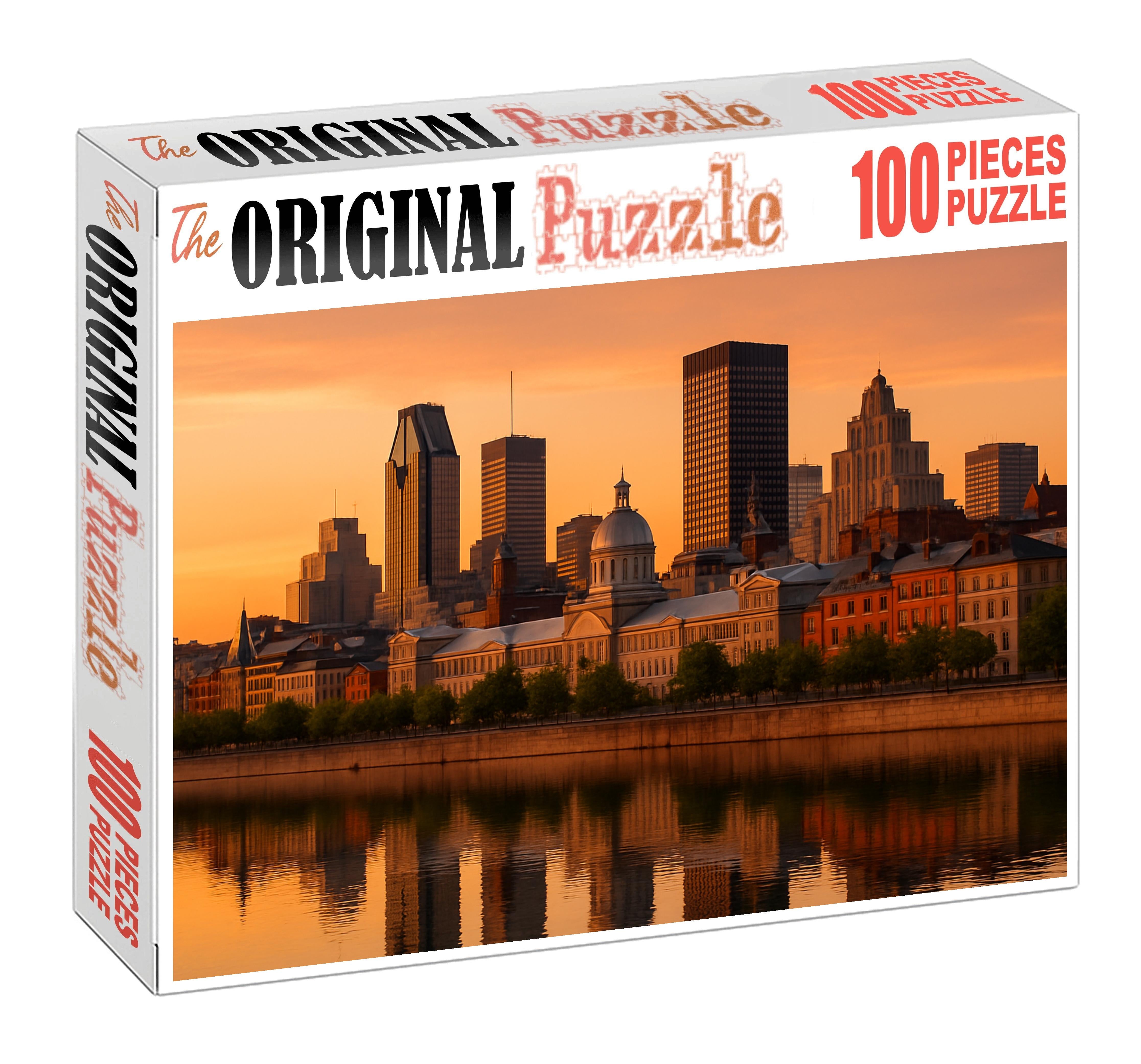 Montreal Old Port Skyline Blend Of Historic And Contemporary Silhouettes By The Saint Lawrence River Easy Puzzles