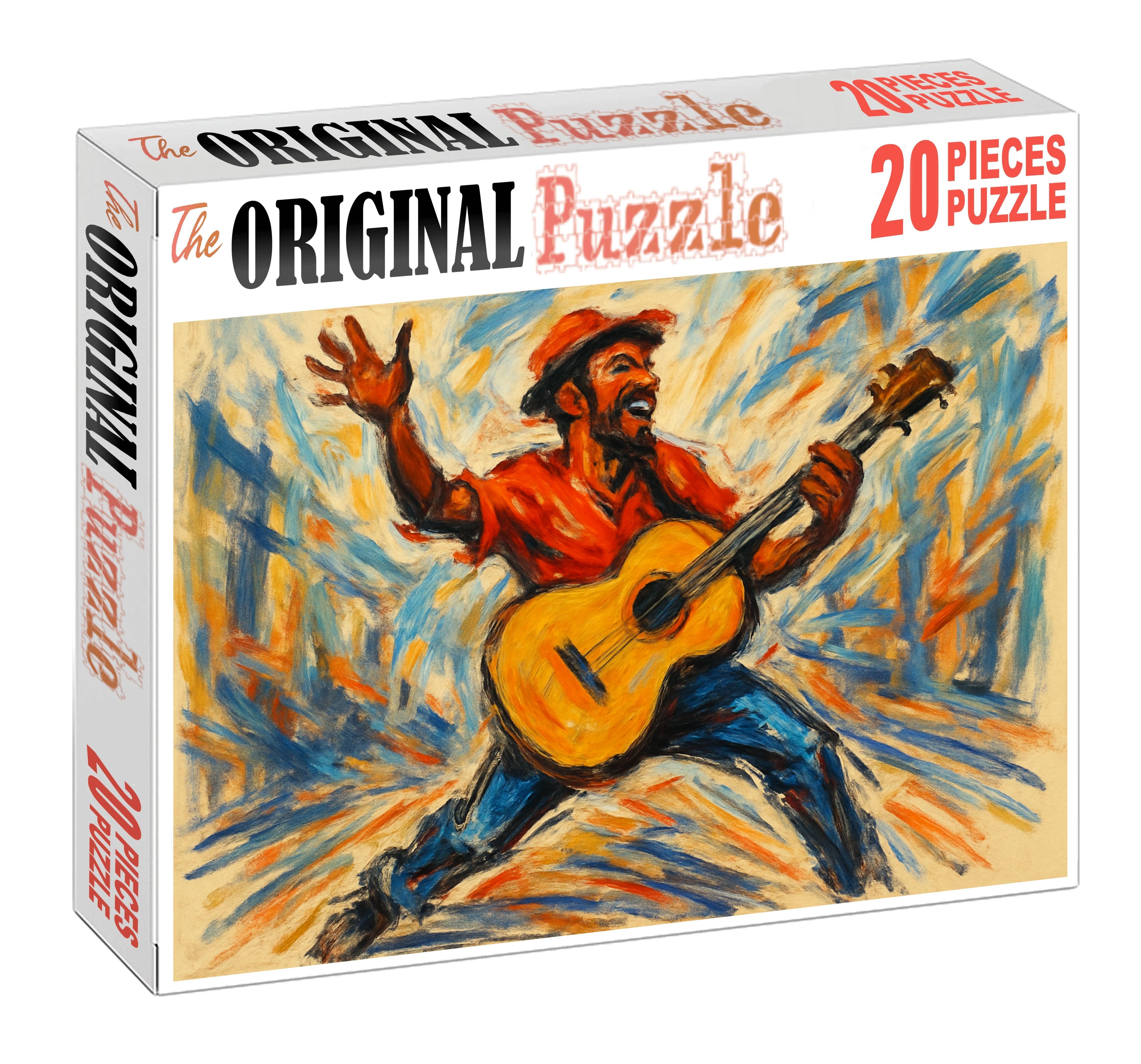 Dynamic Street Performer Sketch Loose Charcoal And Energetic Gesture Large Format Puzzle