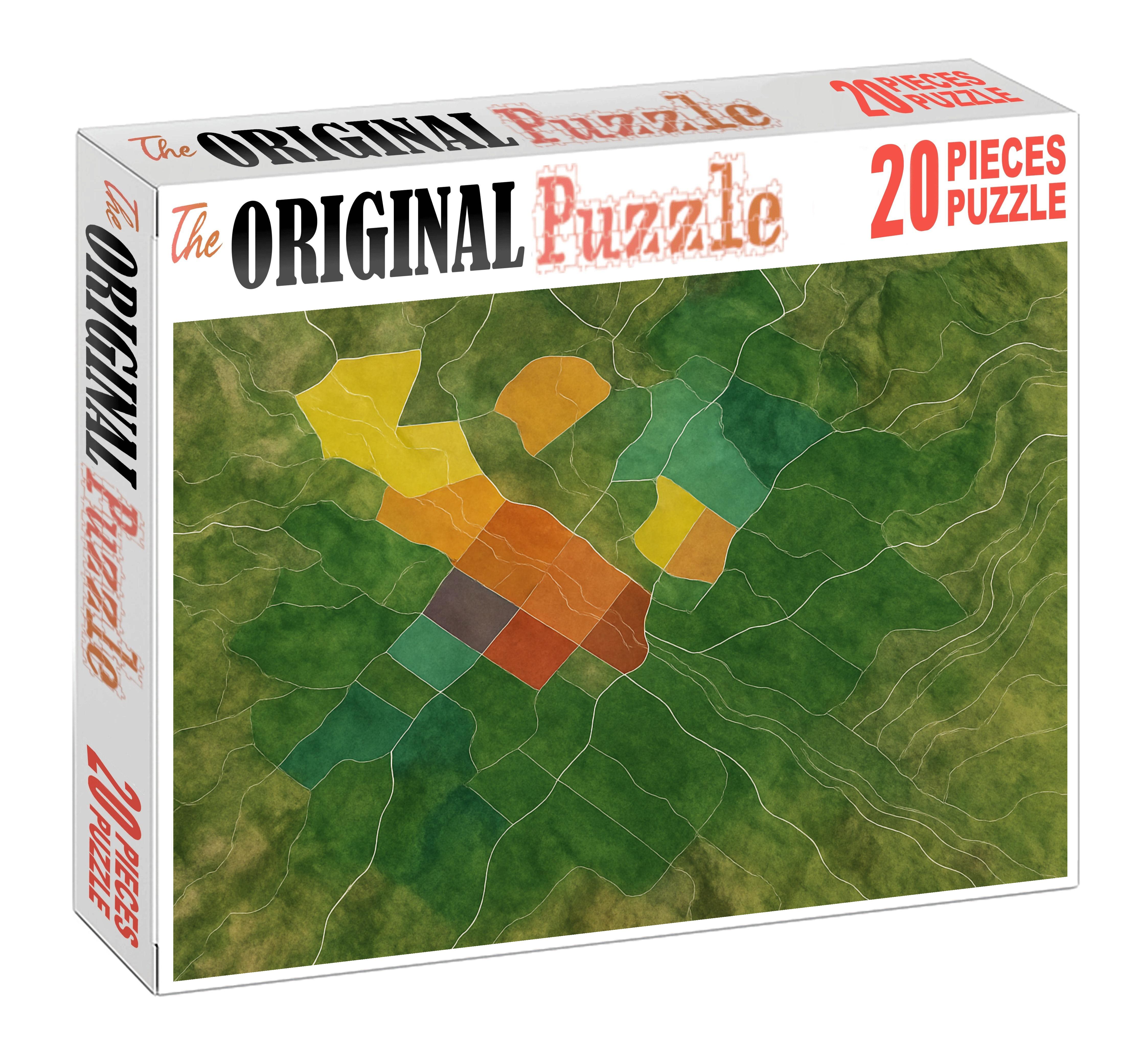 Multi-layered River Basin Elevation And Land Use Map Challenging Puzzles