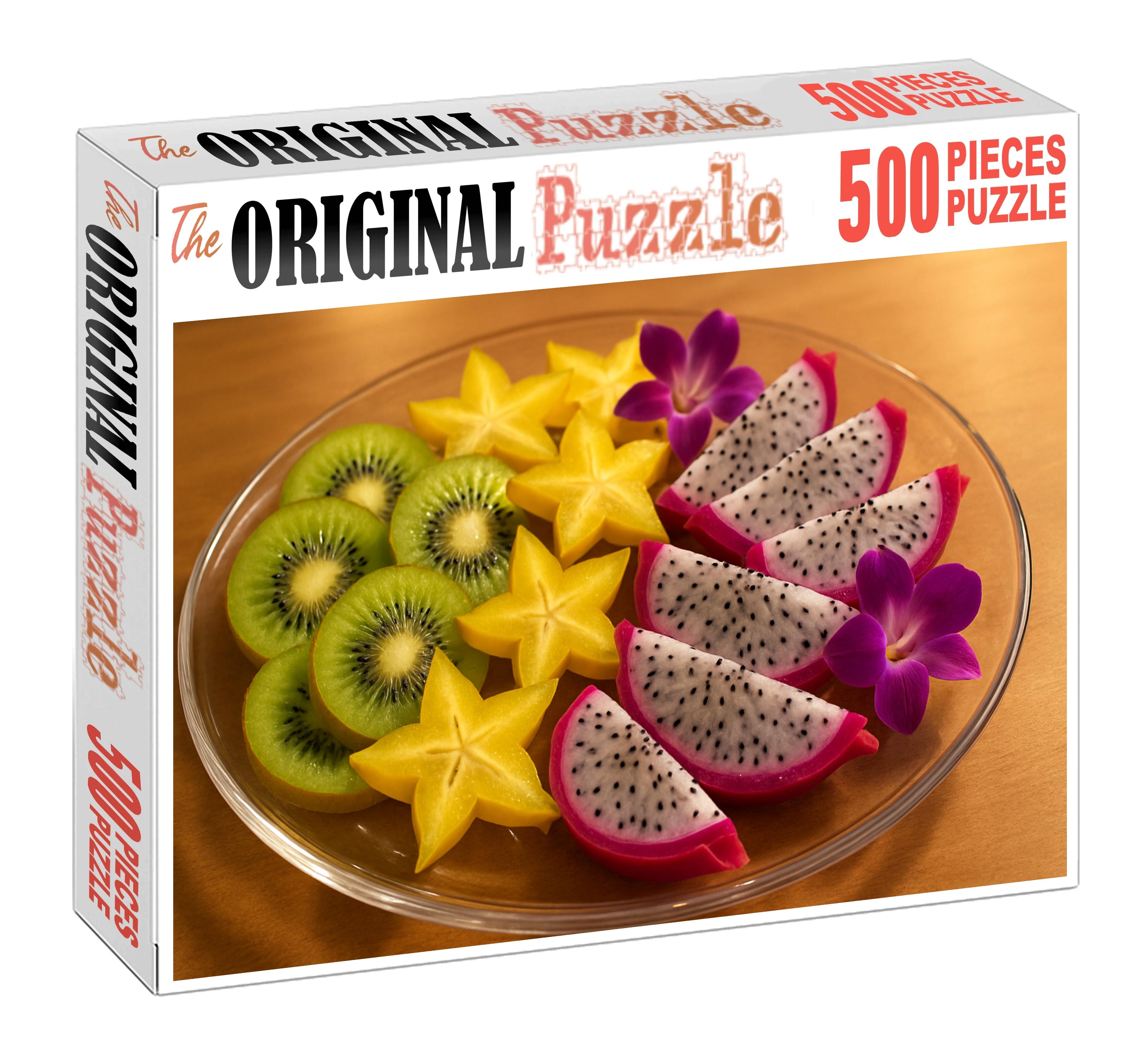 Tropical Reef Kiwi Dragon Fruit And Starfruit Arrangement Large Format Puzzle