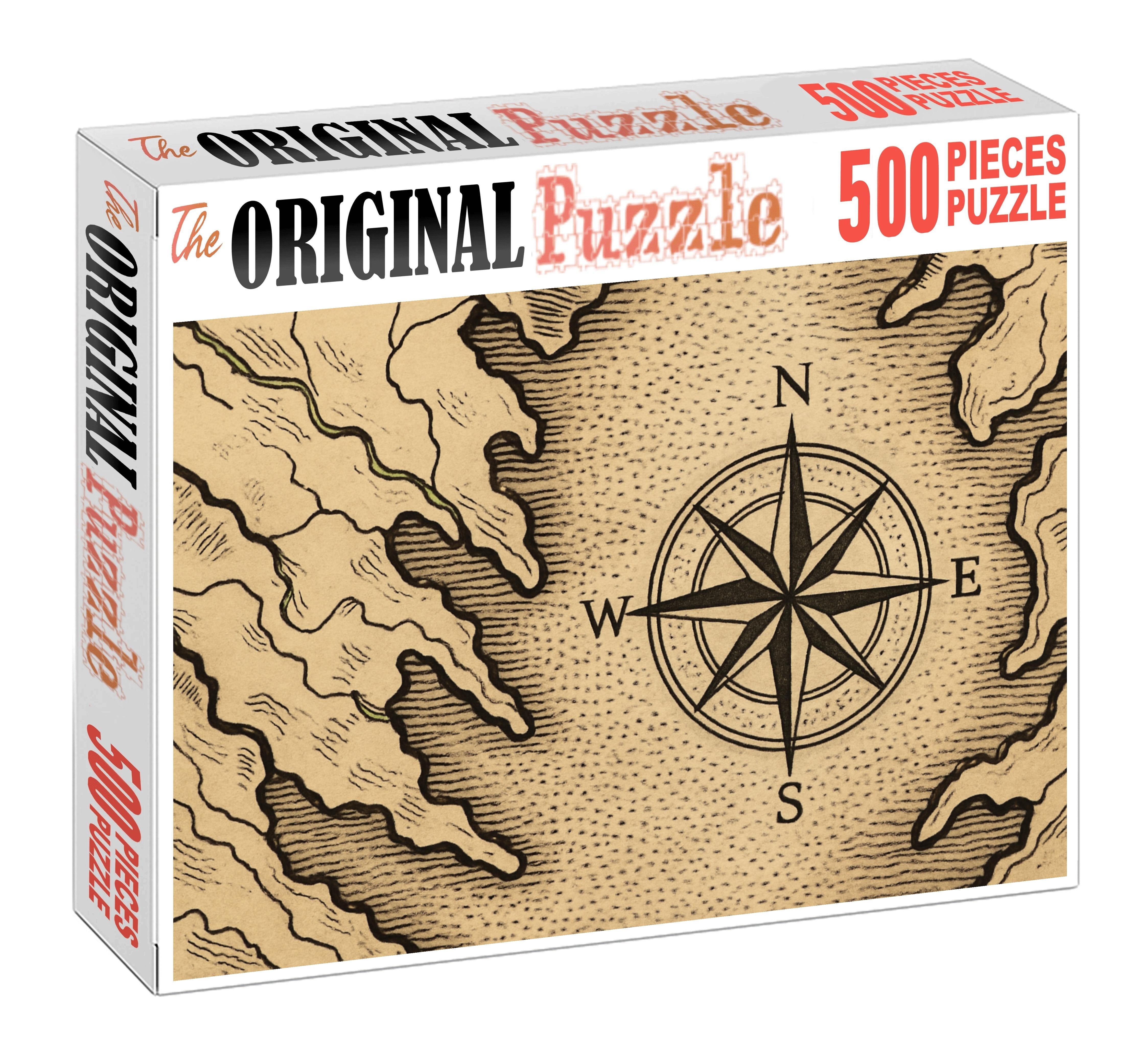 Historic Nautical Map Detail Precision Ink Lines With Stippling Custom Jigsaw Puzzle