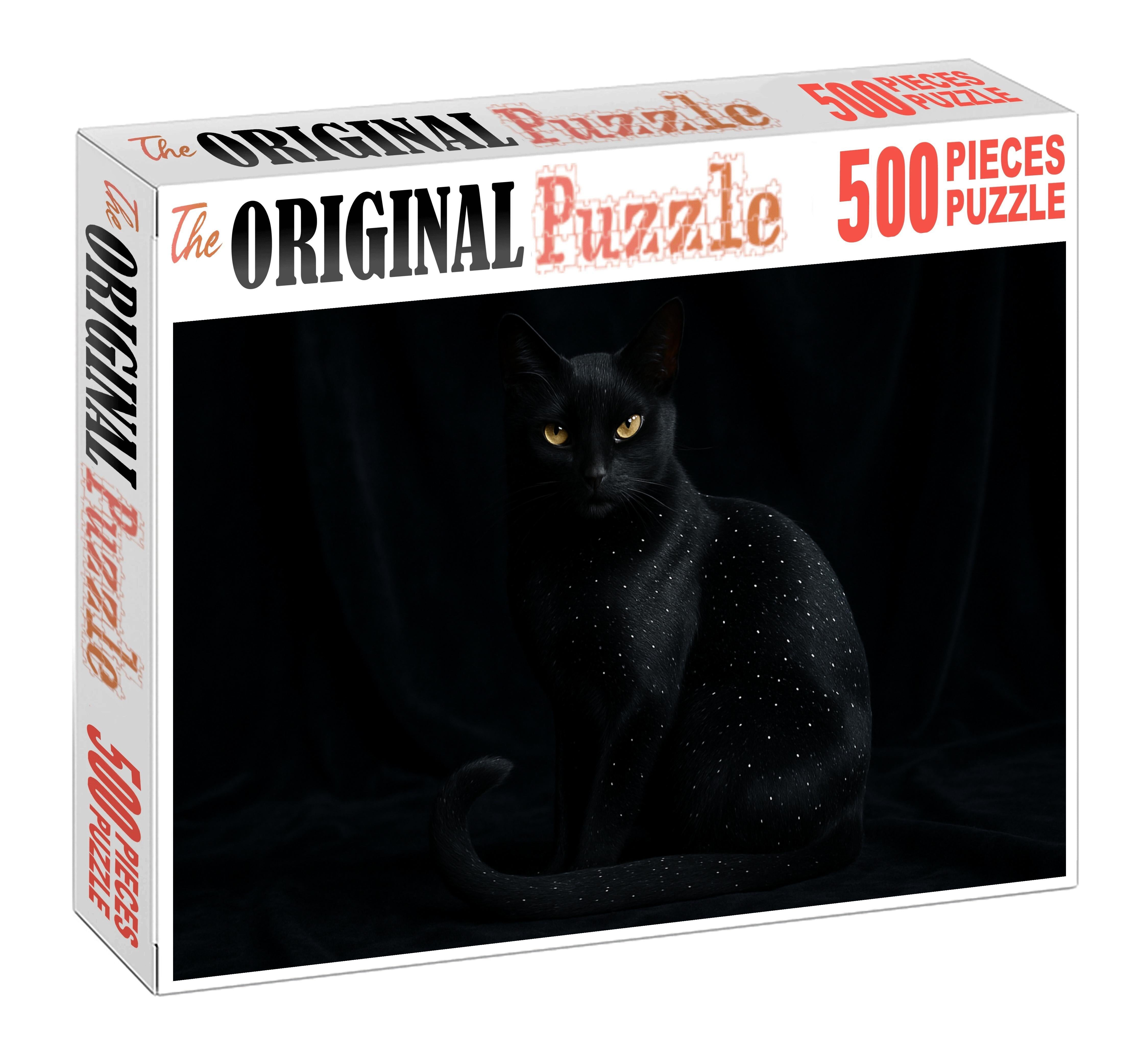 Midnight Mirage Ebony Coat With Starry Speckles And Mysterious Allure 1000 Piece Puzzle