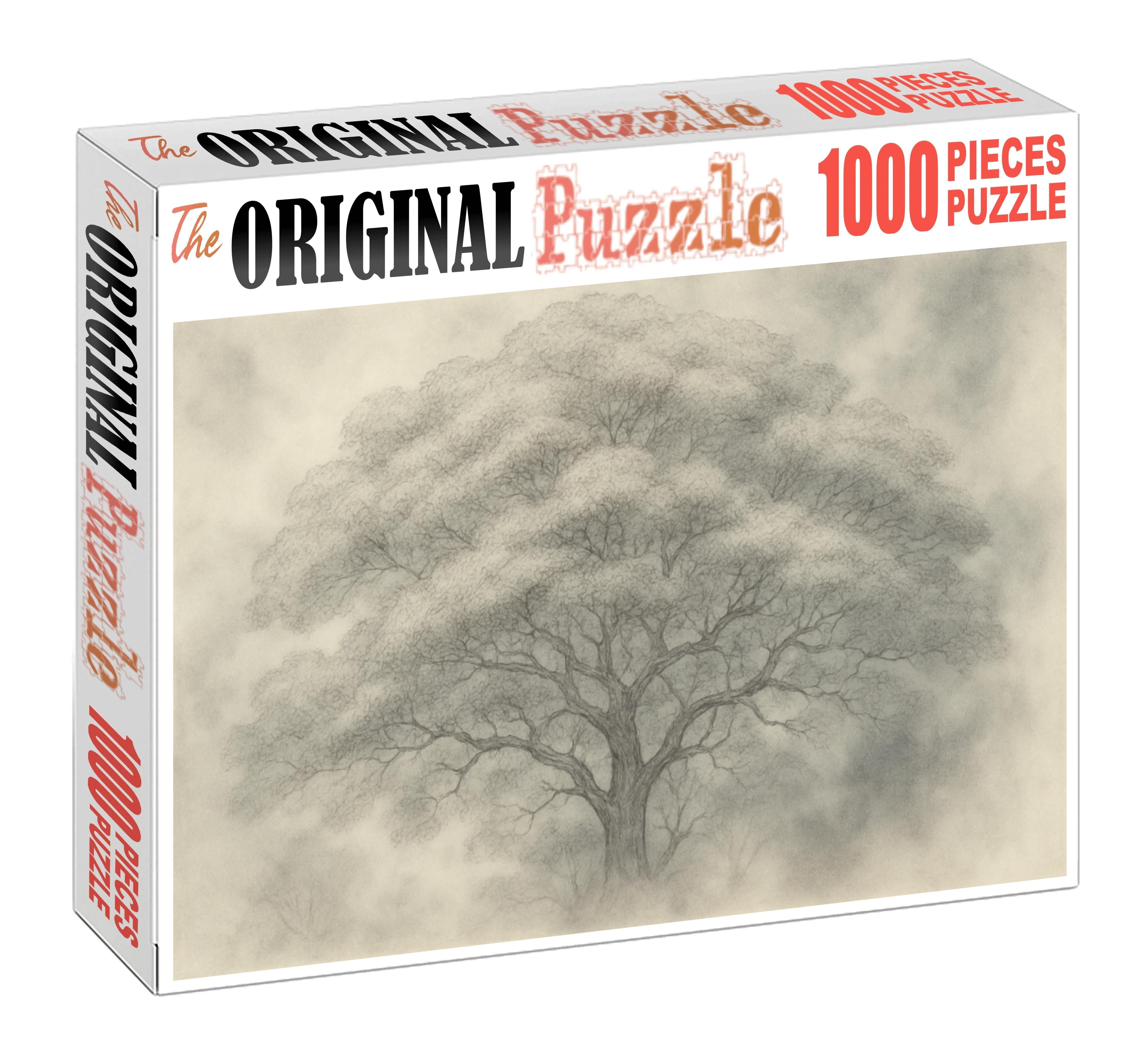 Mystical Forest Canopy Delicate Pen And Wash Technique Custom Jigsaw Puzzle