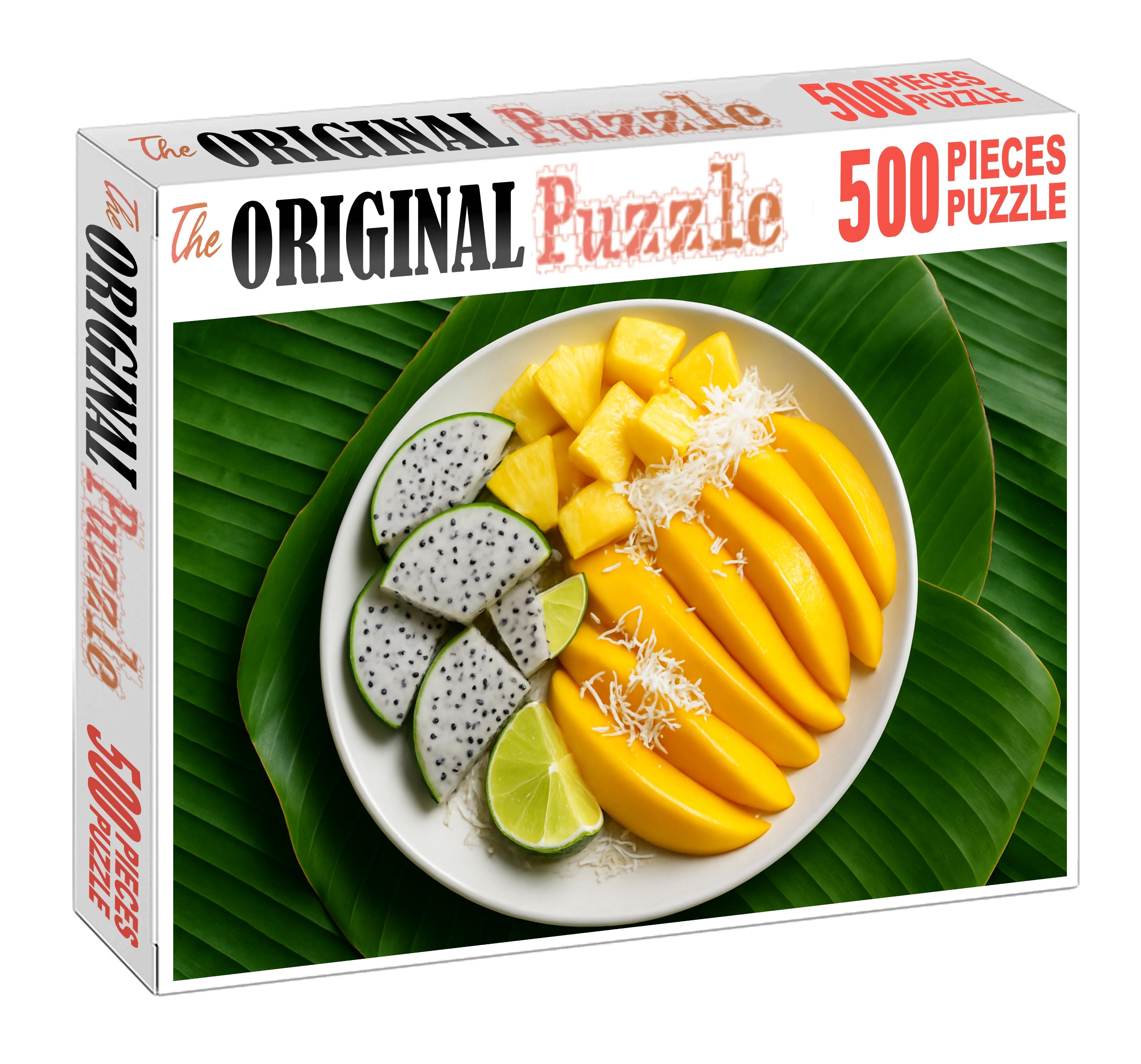 Tropical Breeze Medley Mango Pineapple And Dragon Fruit Elegance 20 Piece Puzzle