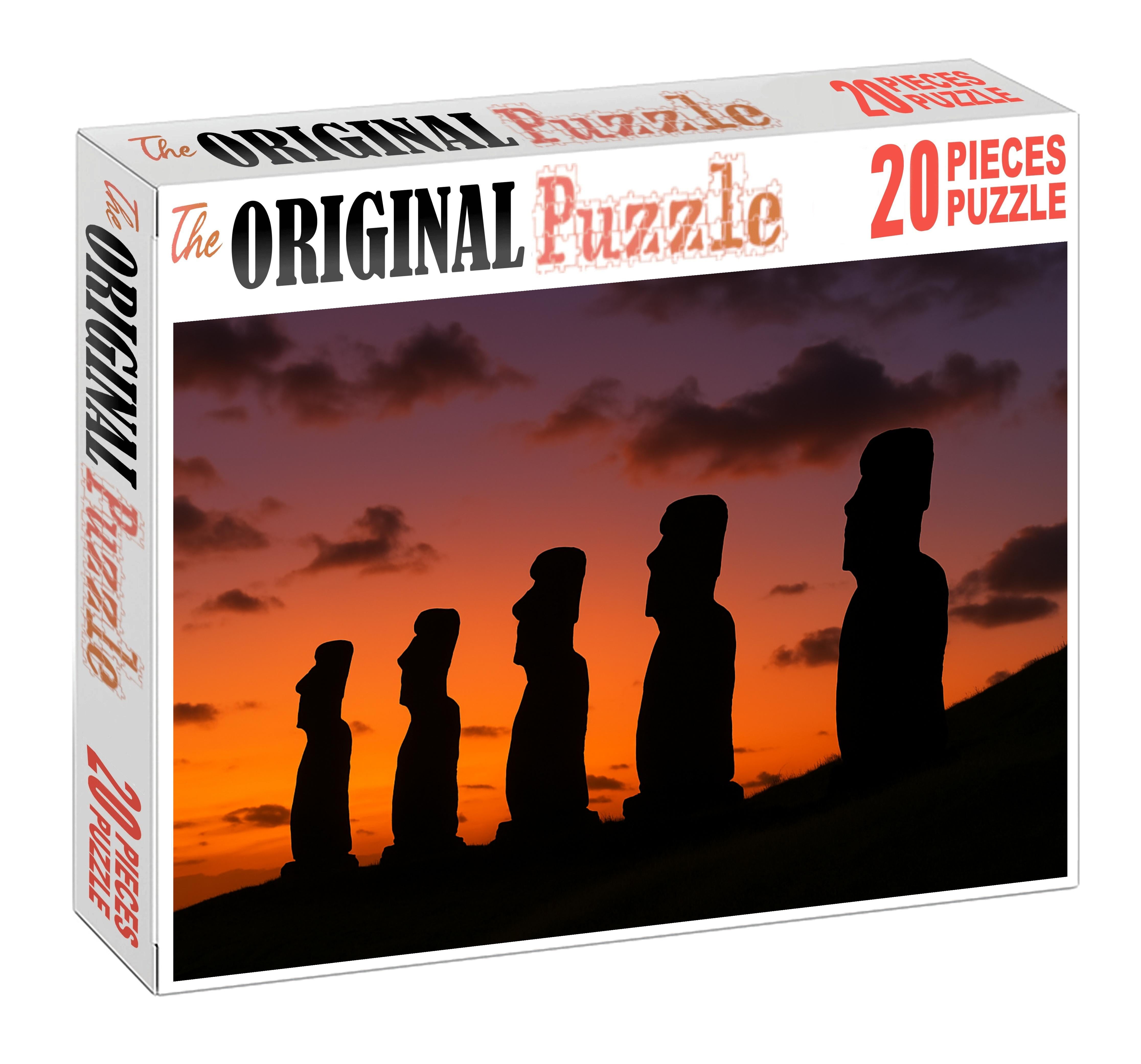 The Moai Statues Of Easter Island Scattered Across Easter Island Chile Recognized By 6575 Globally As Mysterious Monolithic Guardians Of Polynesian Culture 20 Piece Puzzle