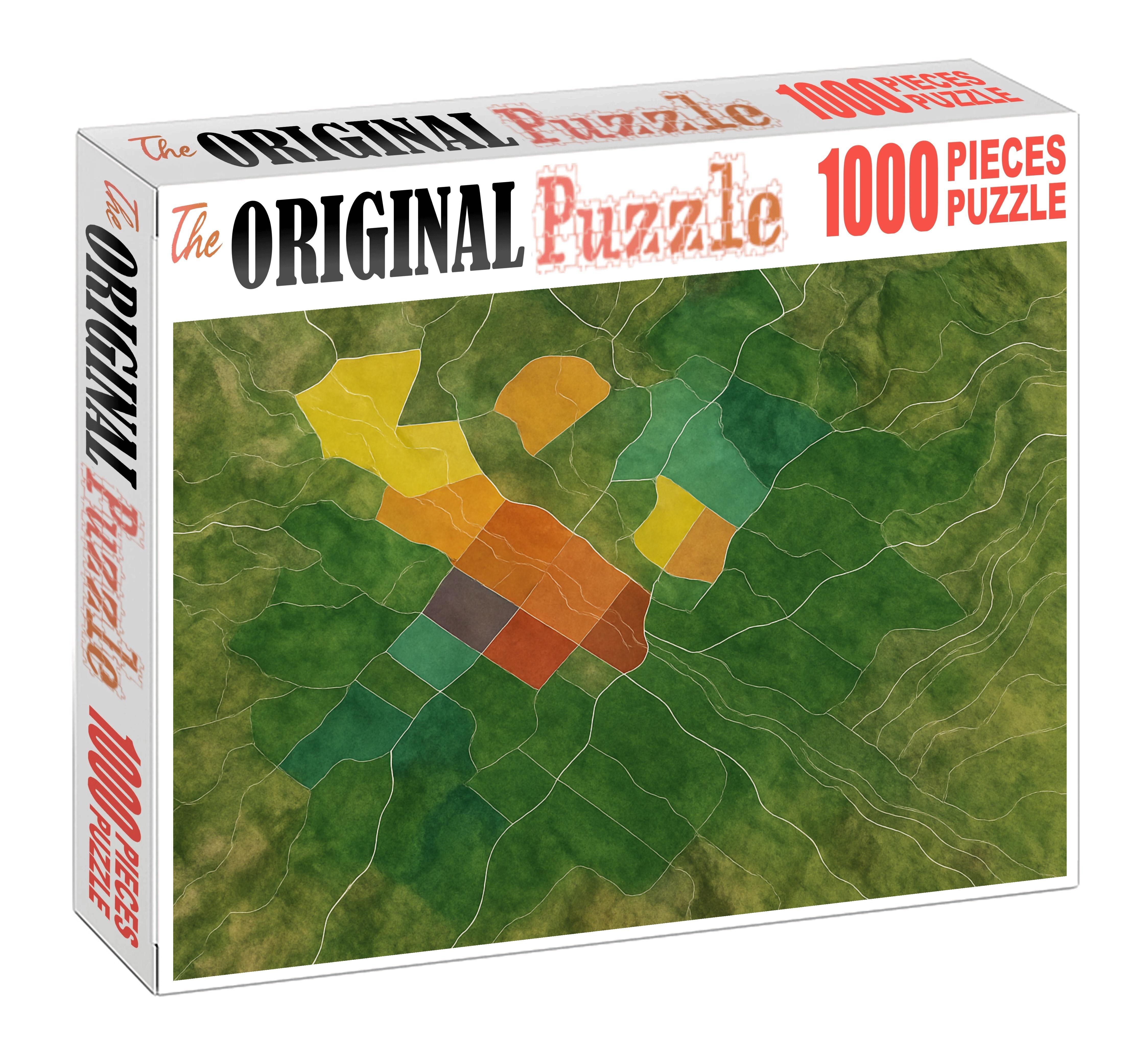 Multi-layered River Basin Elevation And Land Use Map Challenging Puzzles