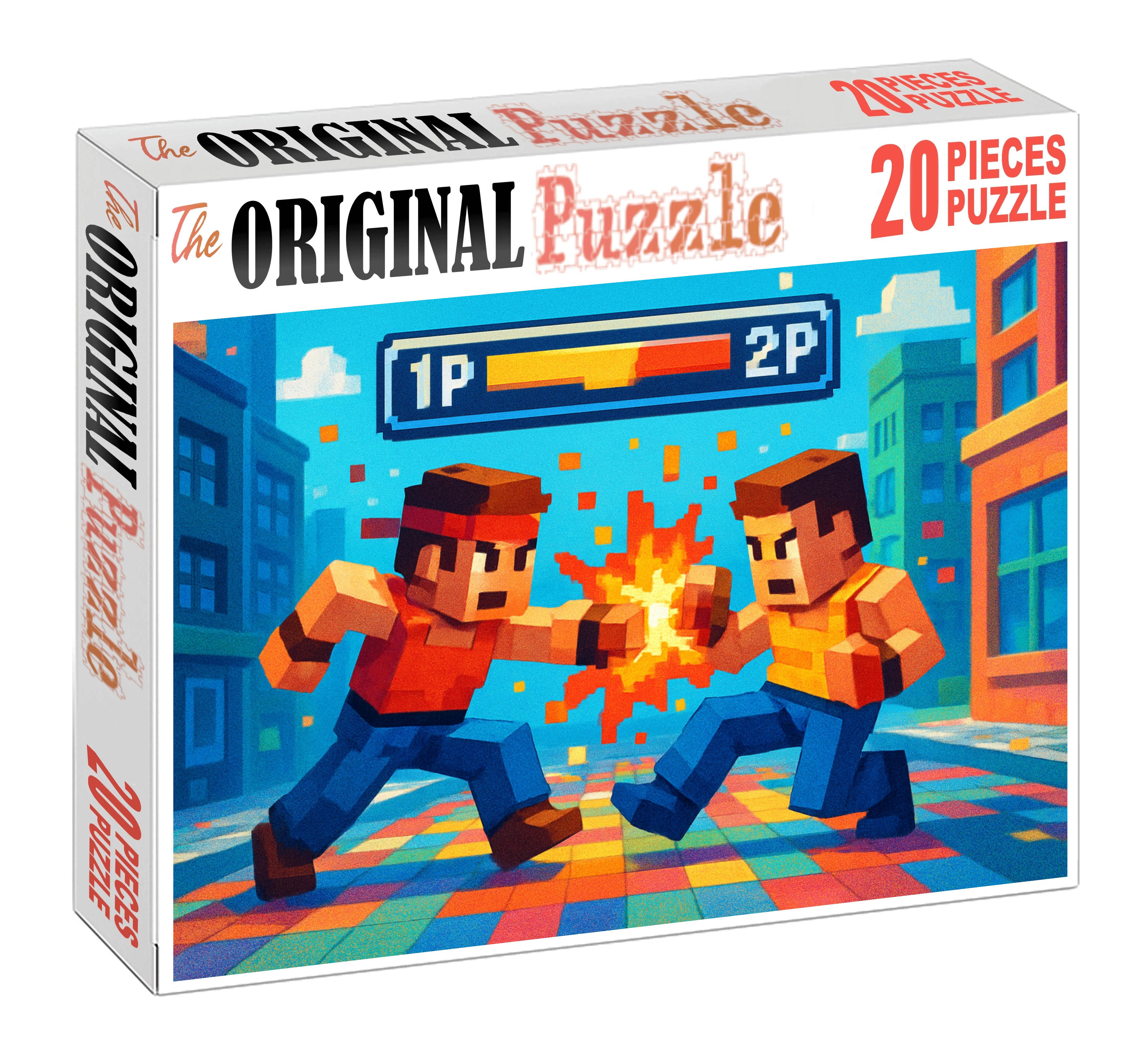 Arcade Pixel Fighter Retro Combat With Chiptune Energy Premium Puzzle Pieces