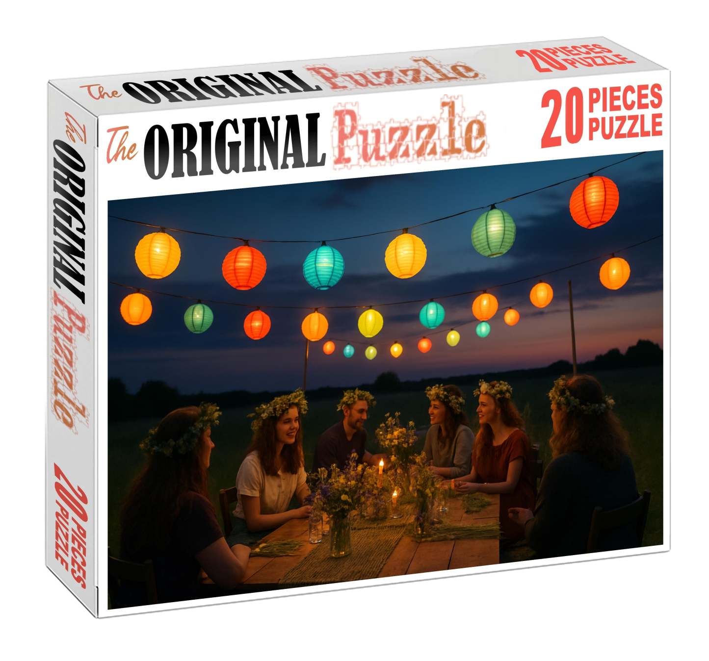 Dew-kissed Summer Festival Lanterns And Floral Crowns In An Open Field 20 Piece Puzzle