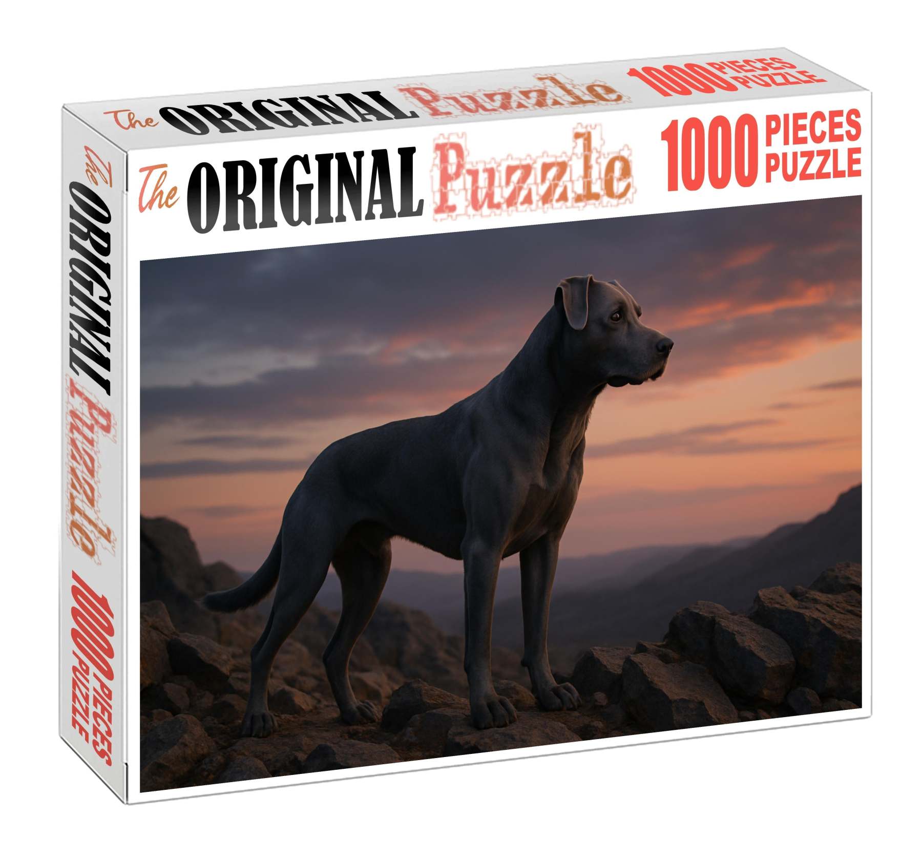 Graphite Streak Medium-built Slate Gray Working Dog With Keen Focus Custom Jigsaw Puzzle