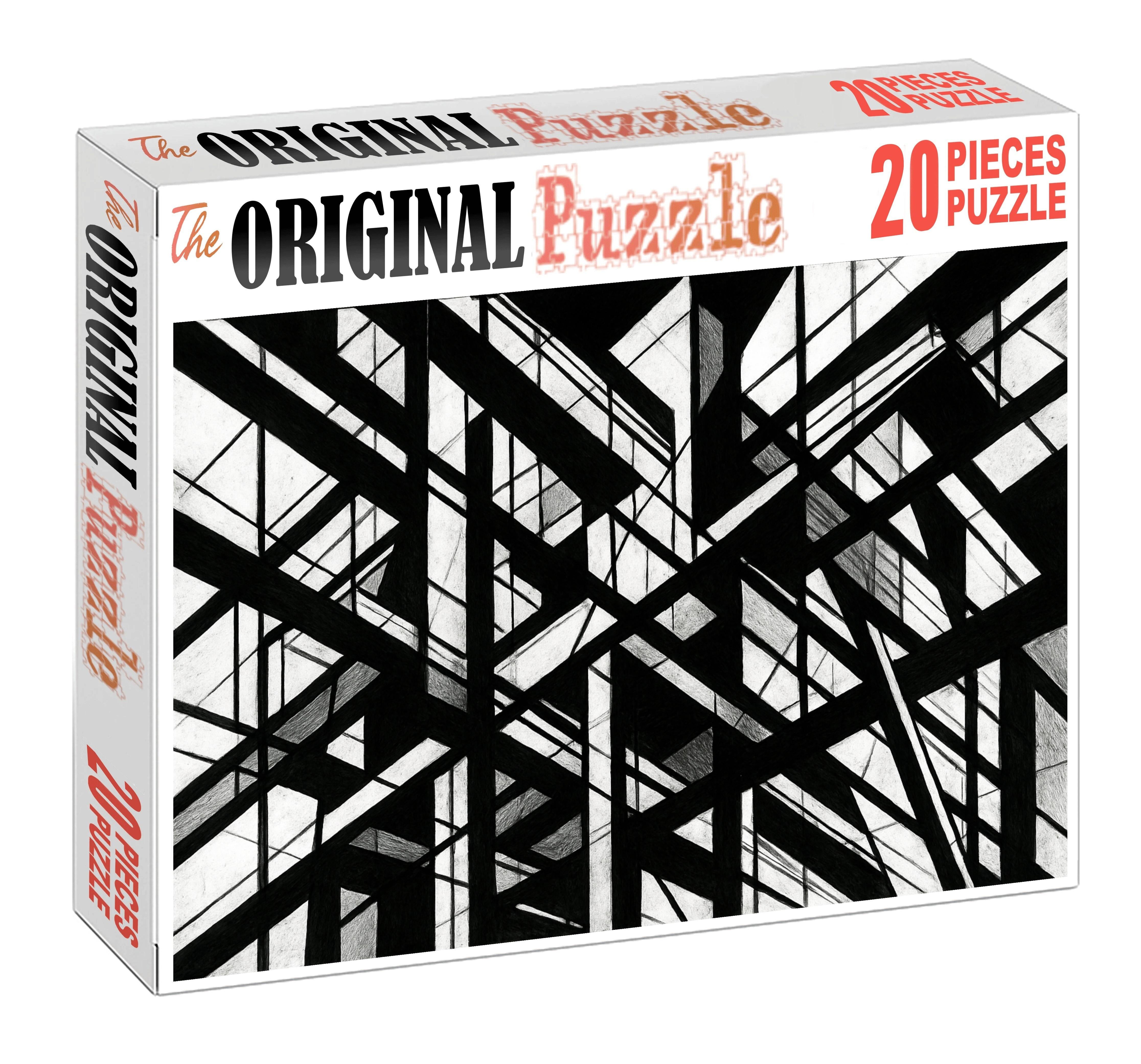 Abstract Architectural Lines Dynamic Pen Drawing Of Structural Forms Challenging Puzzles