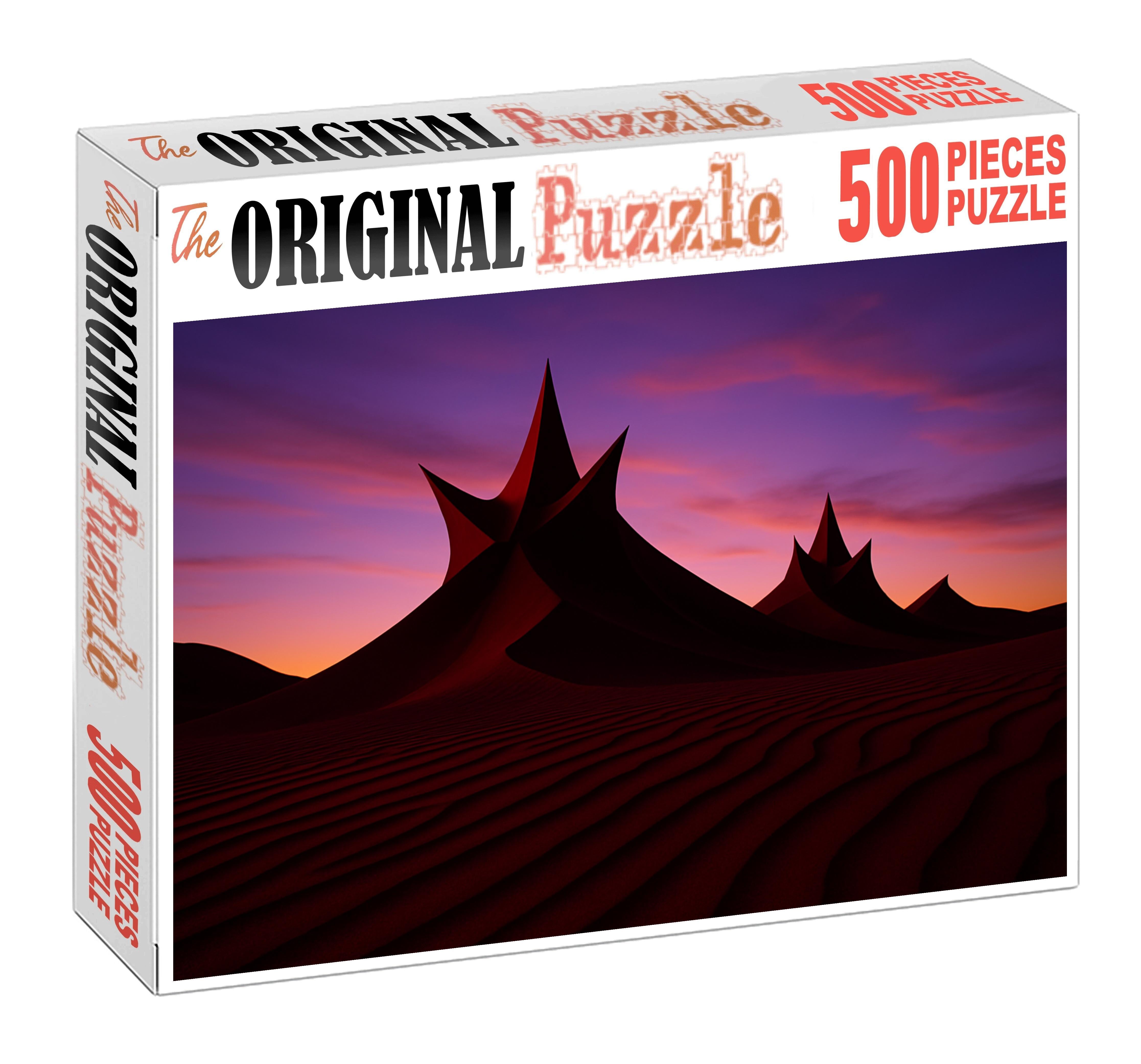 Crimson Ridge Rugged Star Dunes At Twilight Puzzle Challenge