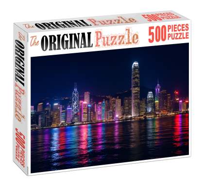 Hong Kong Victoria Harbour Skyline Renowned Globally As The 7th Most Iconic Featuring A Dazzling Vertical Forest Of Towers Puzzle For Kids
