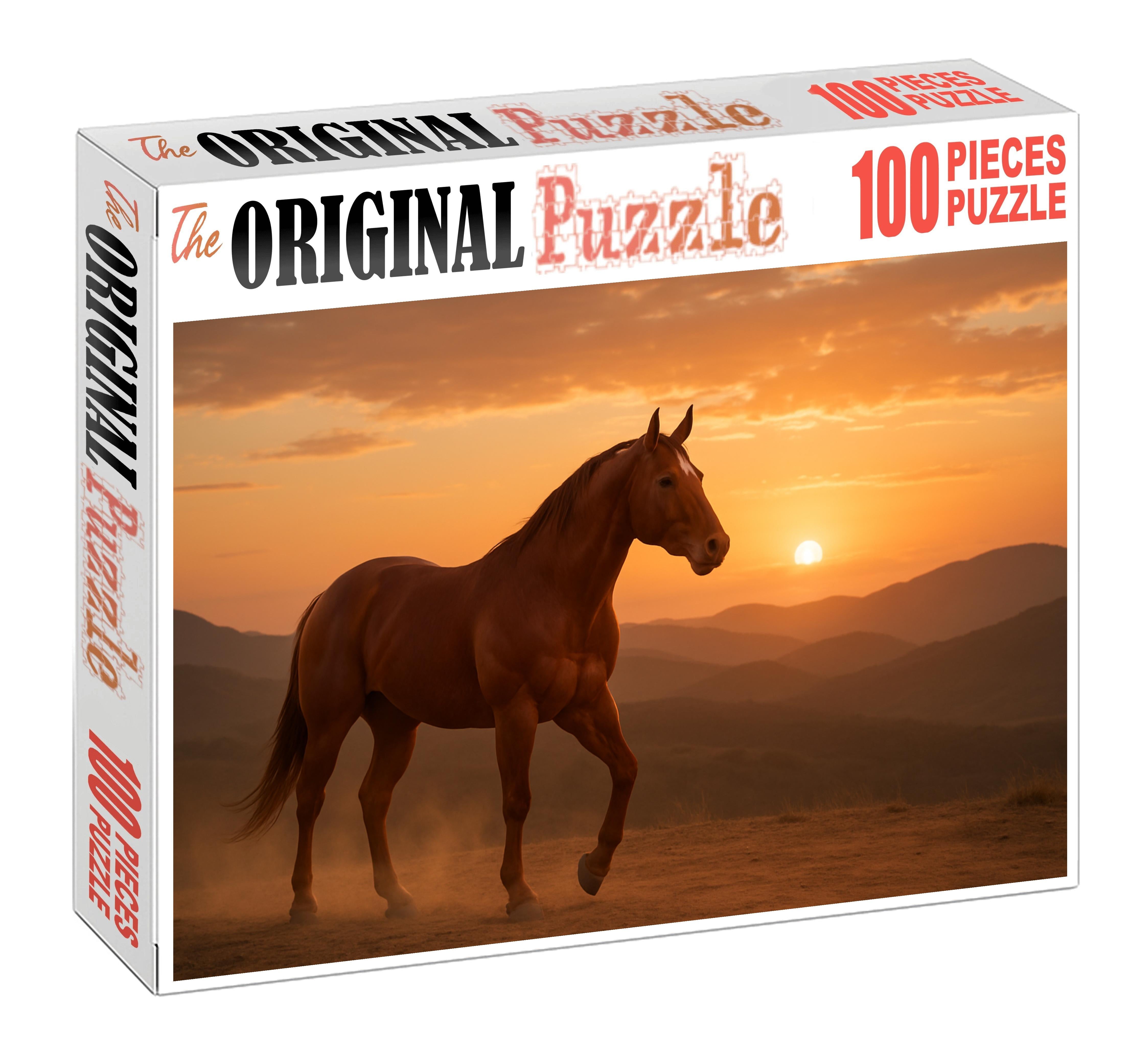 Rusty Ridge Rugged Sorrel Quarter Horse With Ground-covering Stride Puzzle For Kids