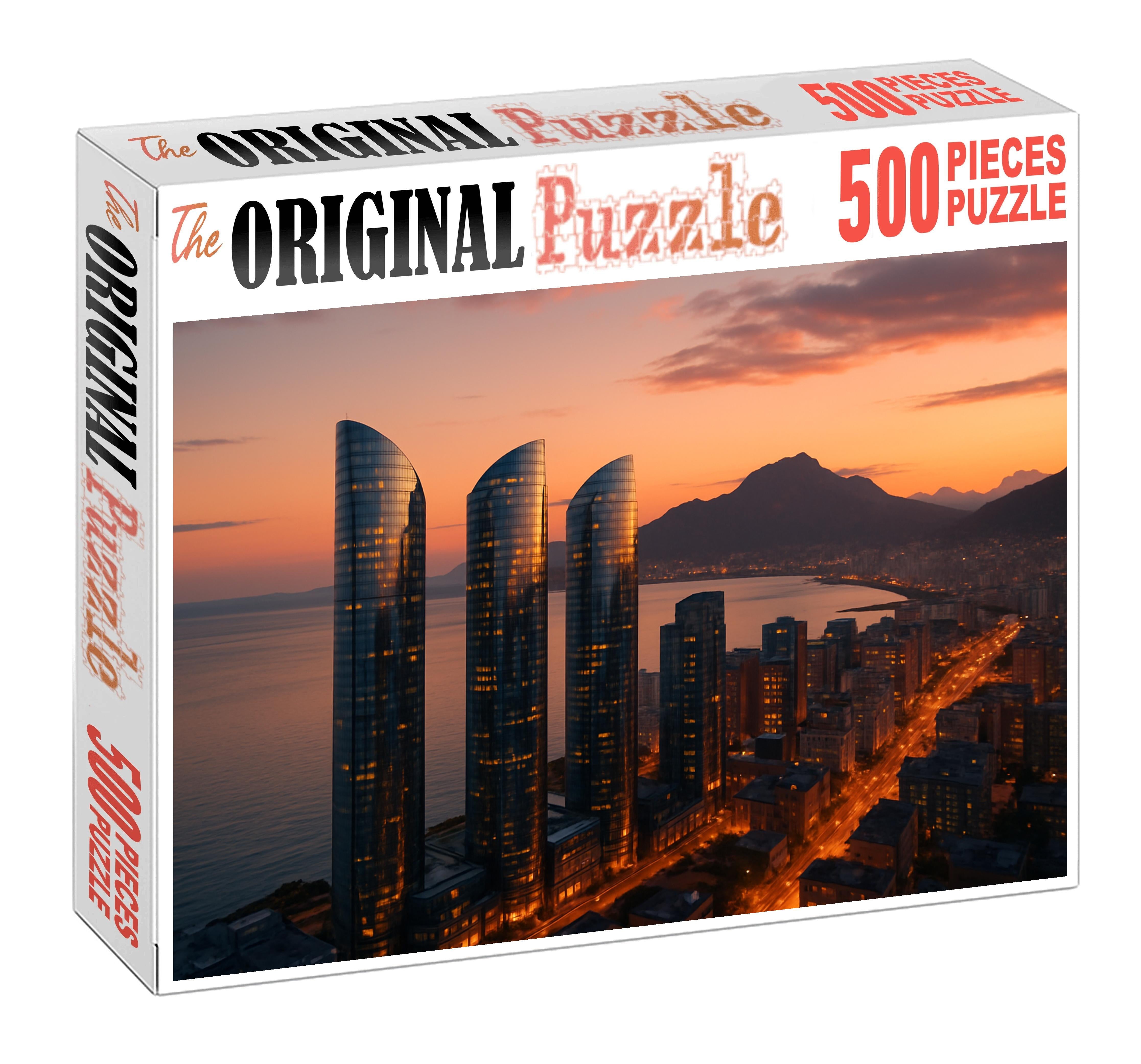 Vancouver Waterfront Skyline Mountains Meeting Ocean With A Graceful Blend Of Glass High-rises And Green Spaces Unique Puzzle Design