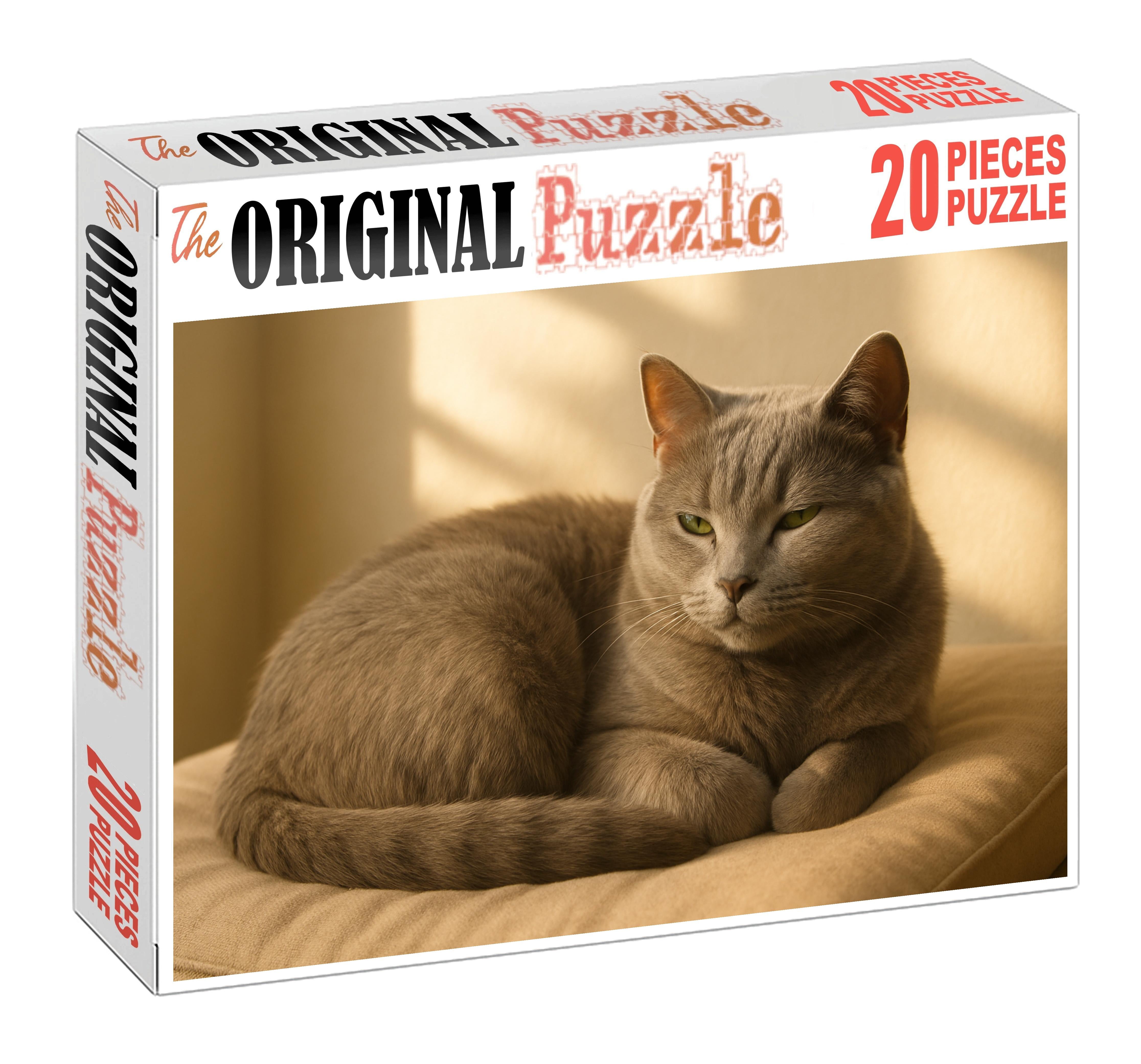 Moonlit Velvet Soft Grey Plushcoat With Calm Demeanor Mini Puzzle