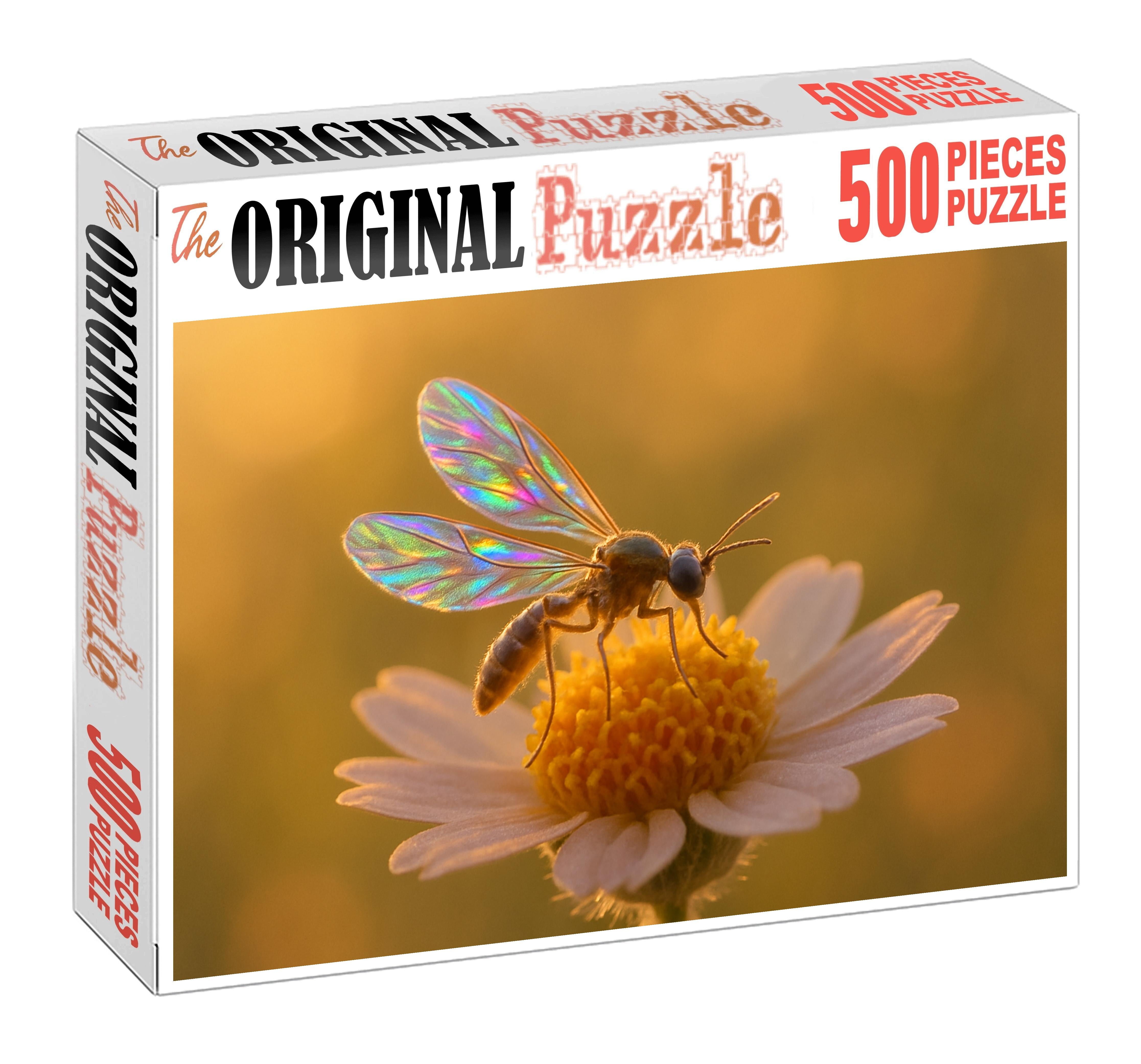 Celestial Glimmerwing Delicate Insect With Translucent Rainbow Wings Mini Puzzle