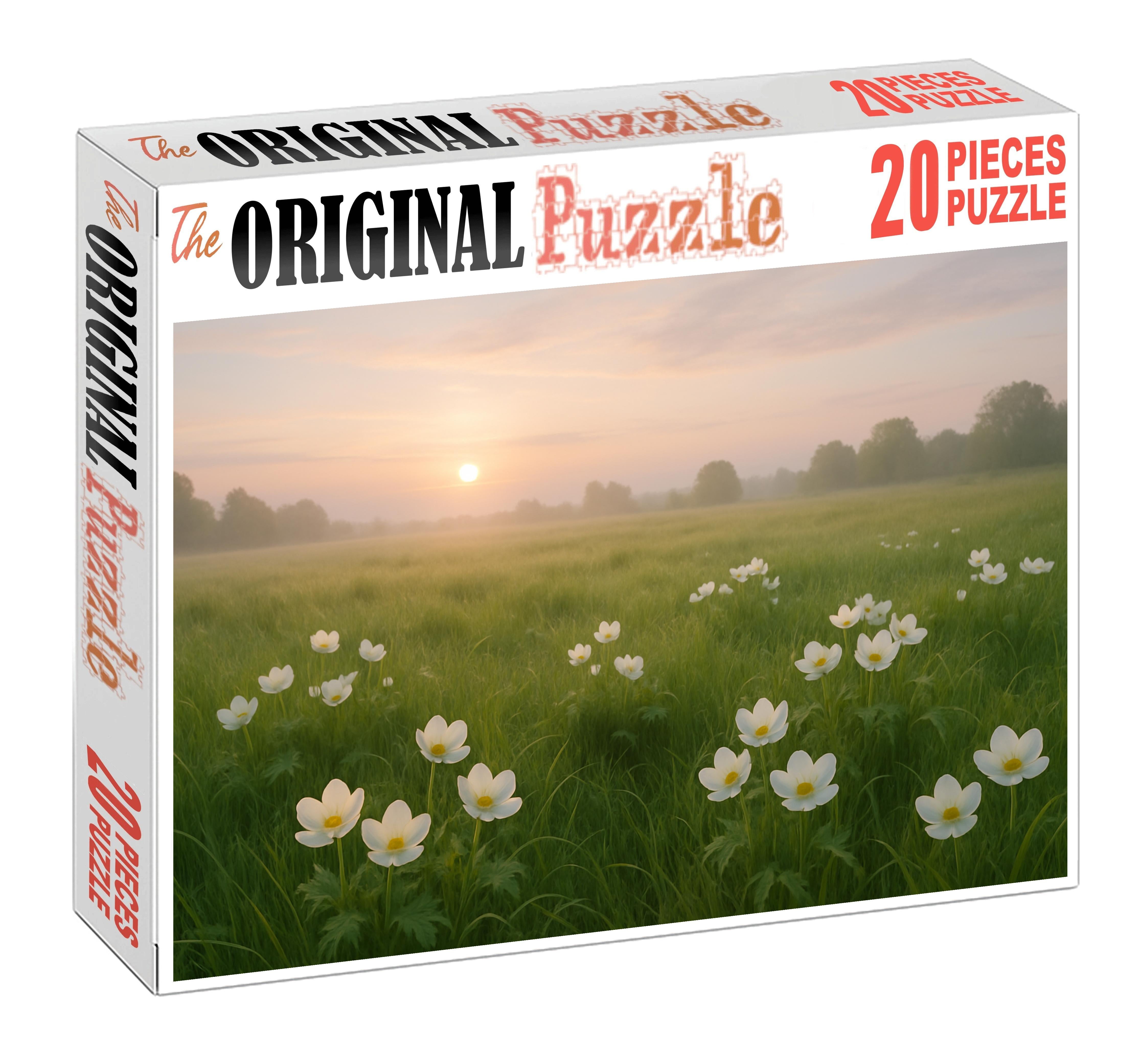 Serene White Meadow Scene Family Puzzles