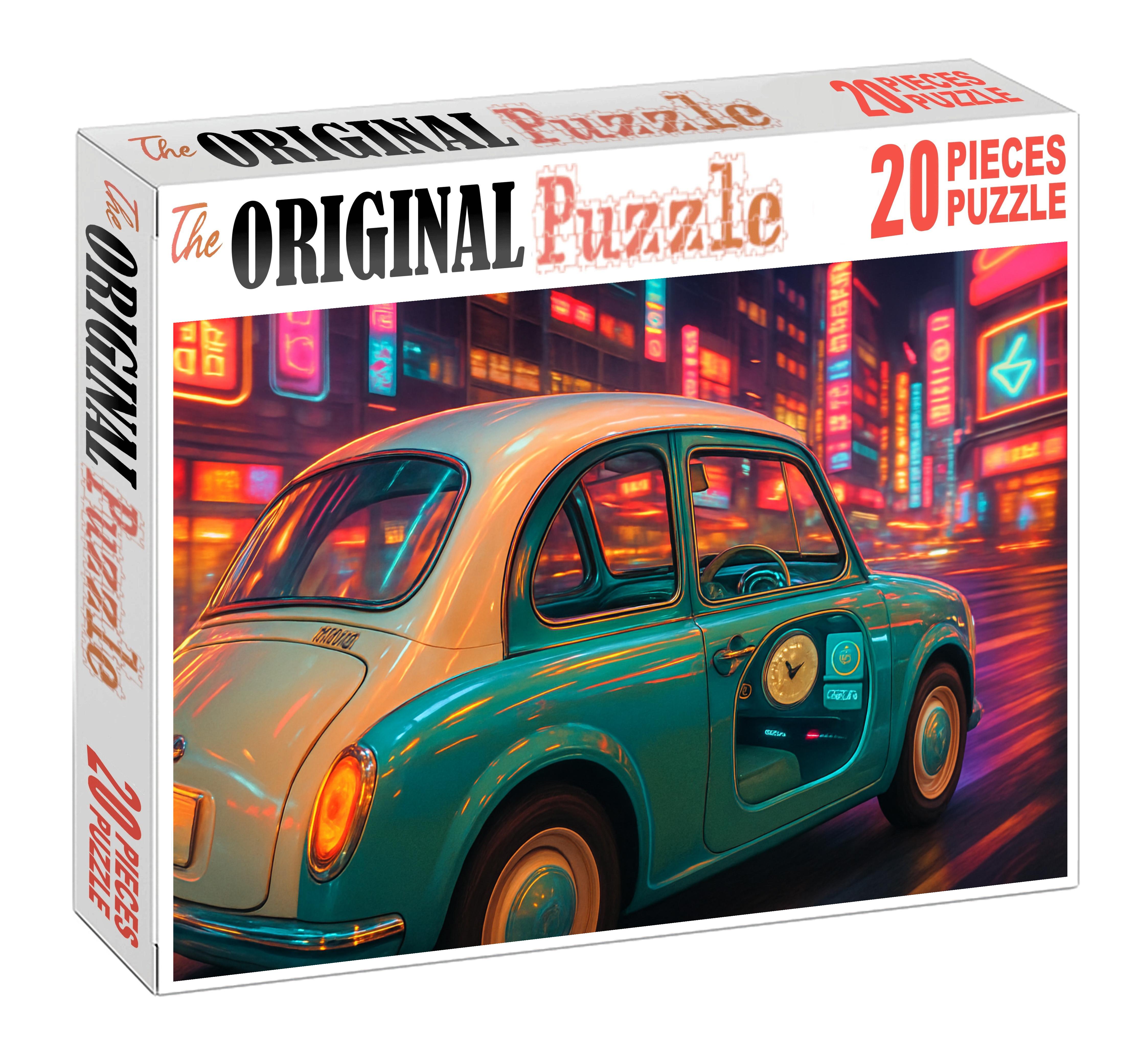 Silhouette Mirage Retro-futuristic Urban Flyer Custom Jigsaw Puzzle