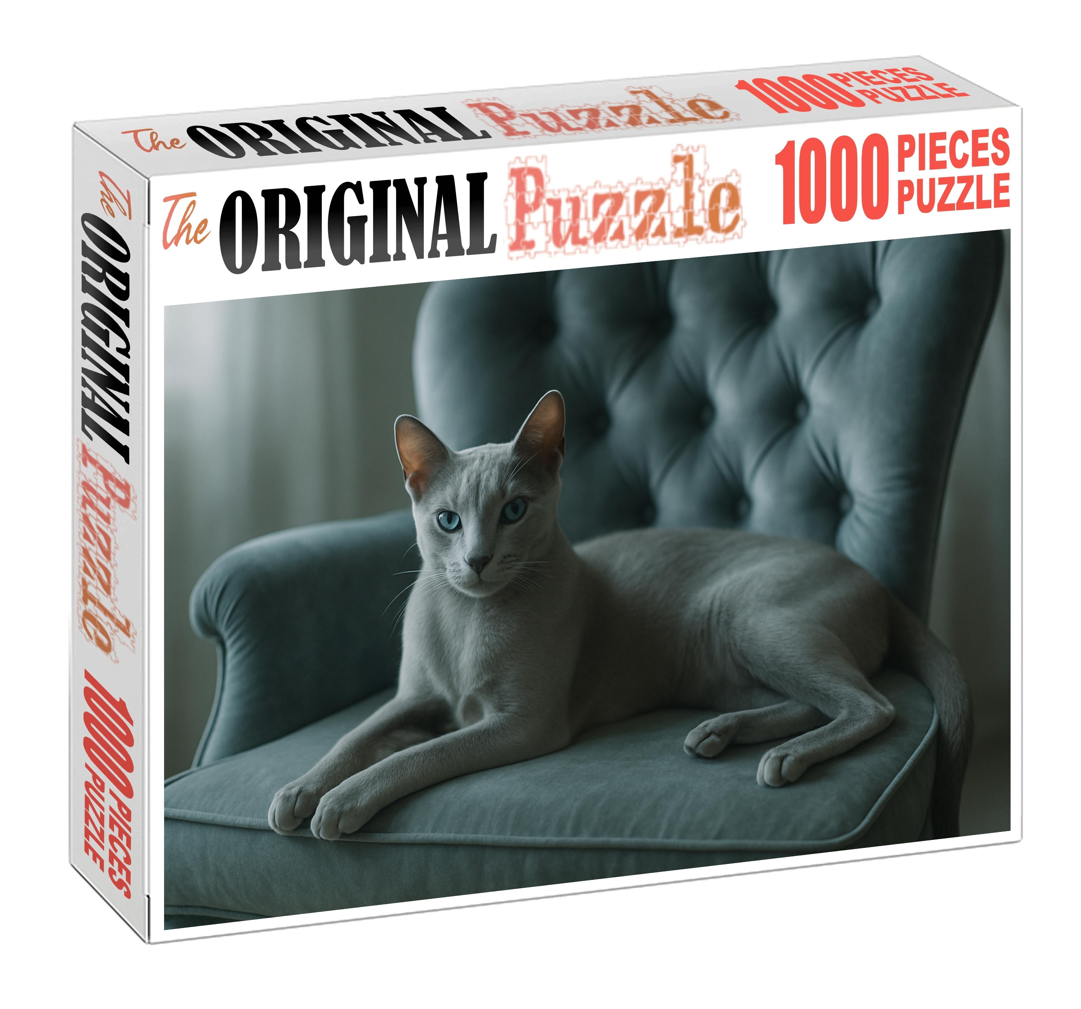 Pearl Mirage Satin-smooth Silver Blue With Calm Poise Premium Puzzle Pieces