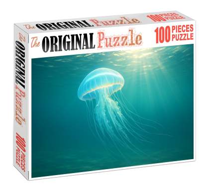 Iridescent Veil Jellyfish Delicate Drifter With Translucent Umbrella 300 Piece Puzzle