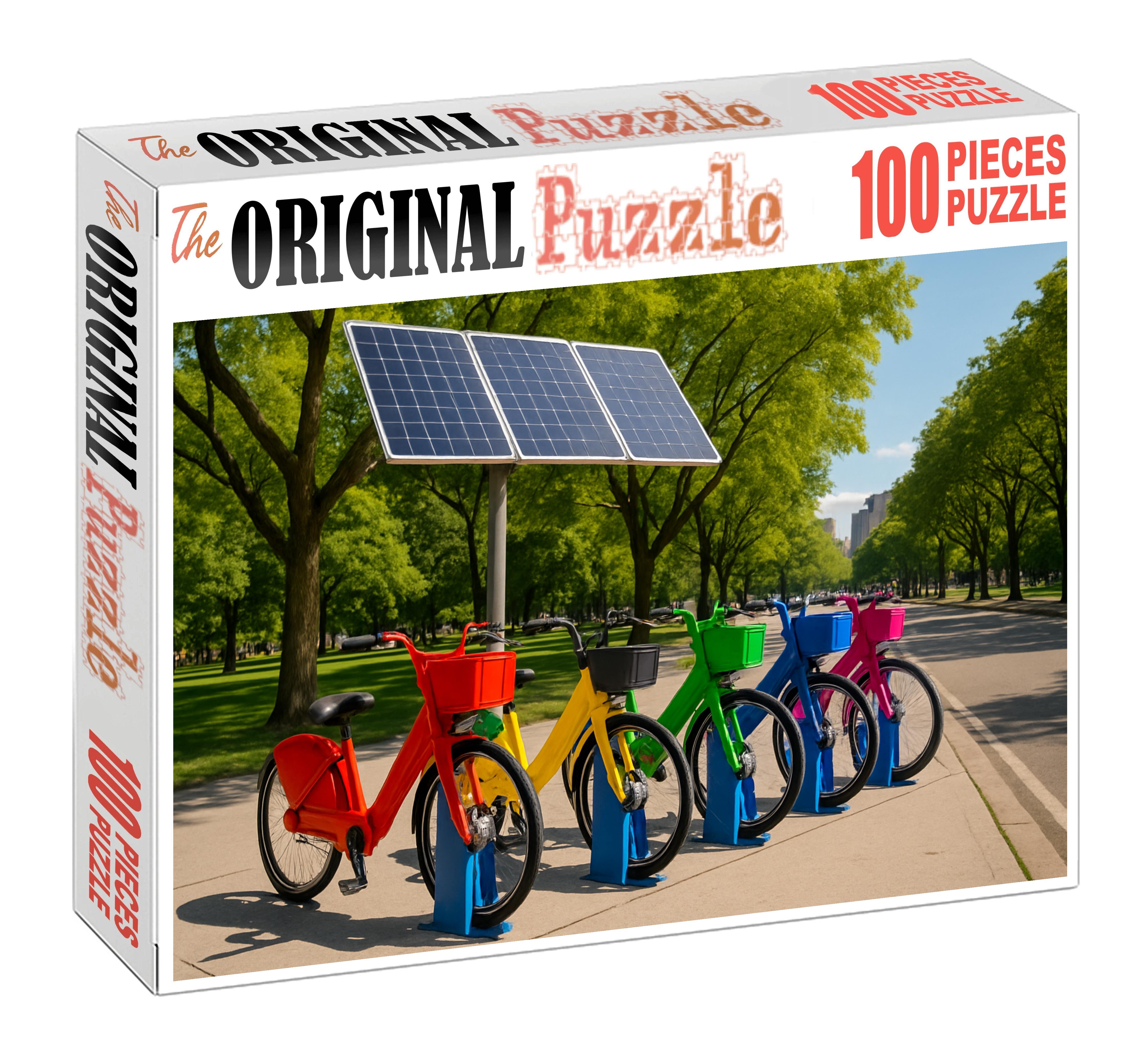 Solar-powered Electric Bicycle Sharing Puzzle Collection