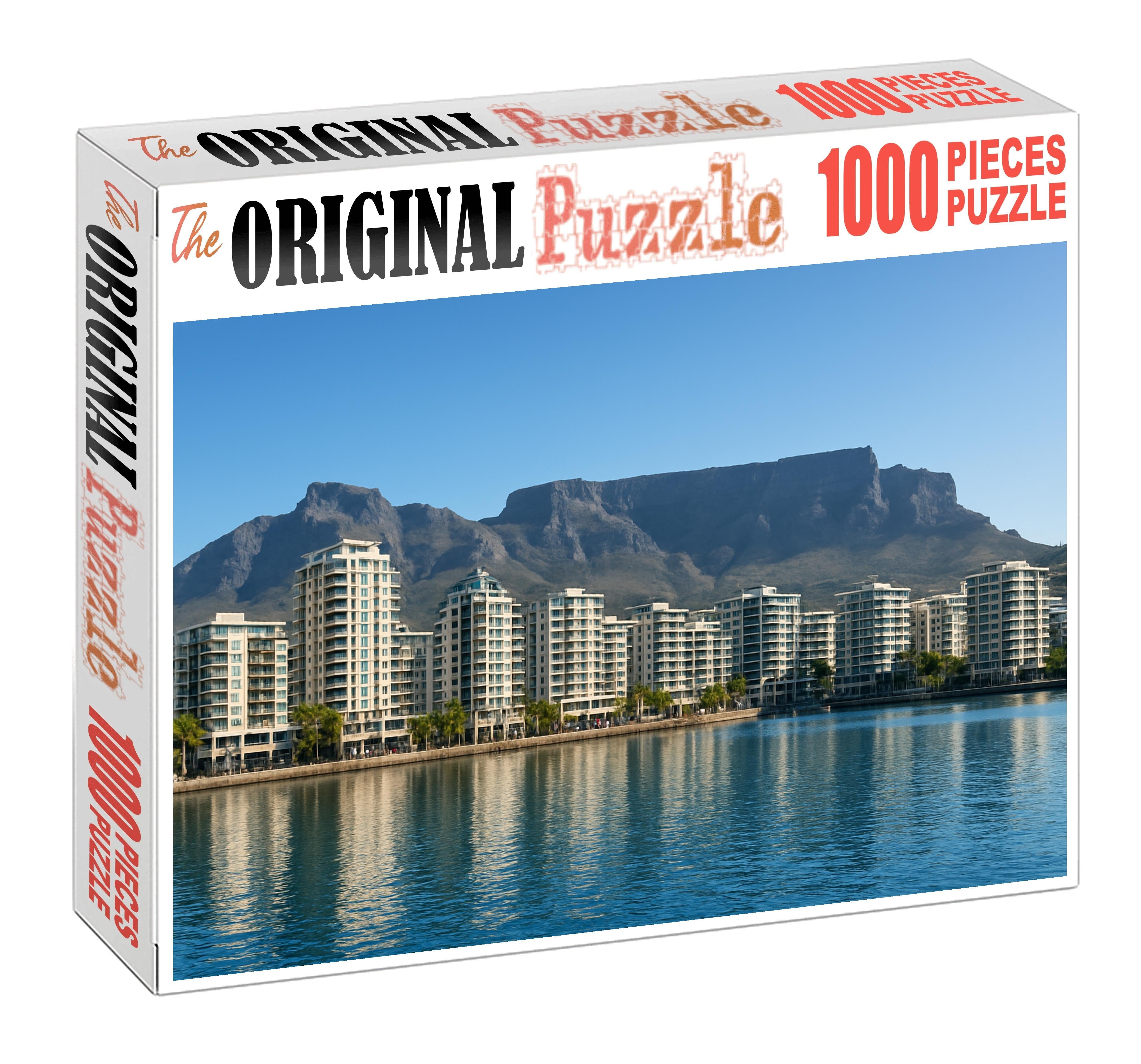 Cape Town Waterfront Skyline Iconic Table Mountain Backdrop With Waterfront High-rises Easy Puzzles