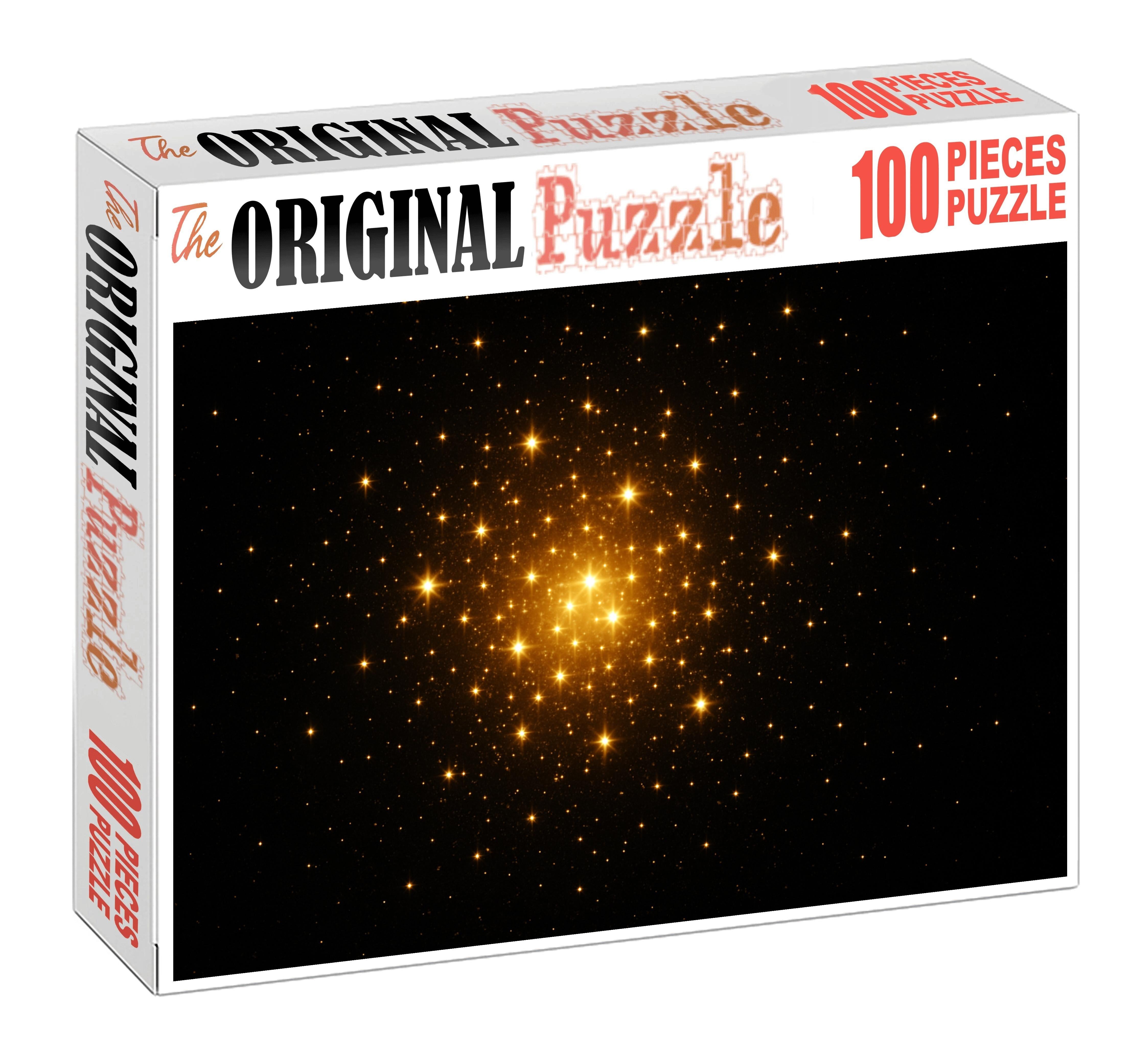Golden Star Cluster Glow Custom Jigsaw Puzzle