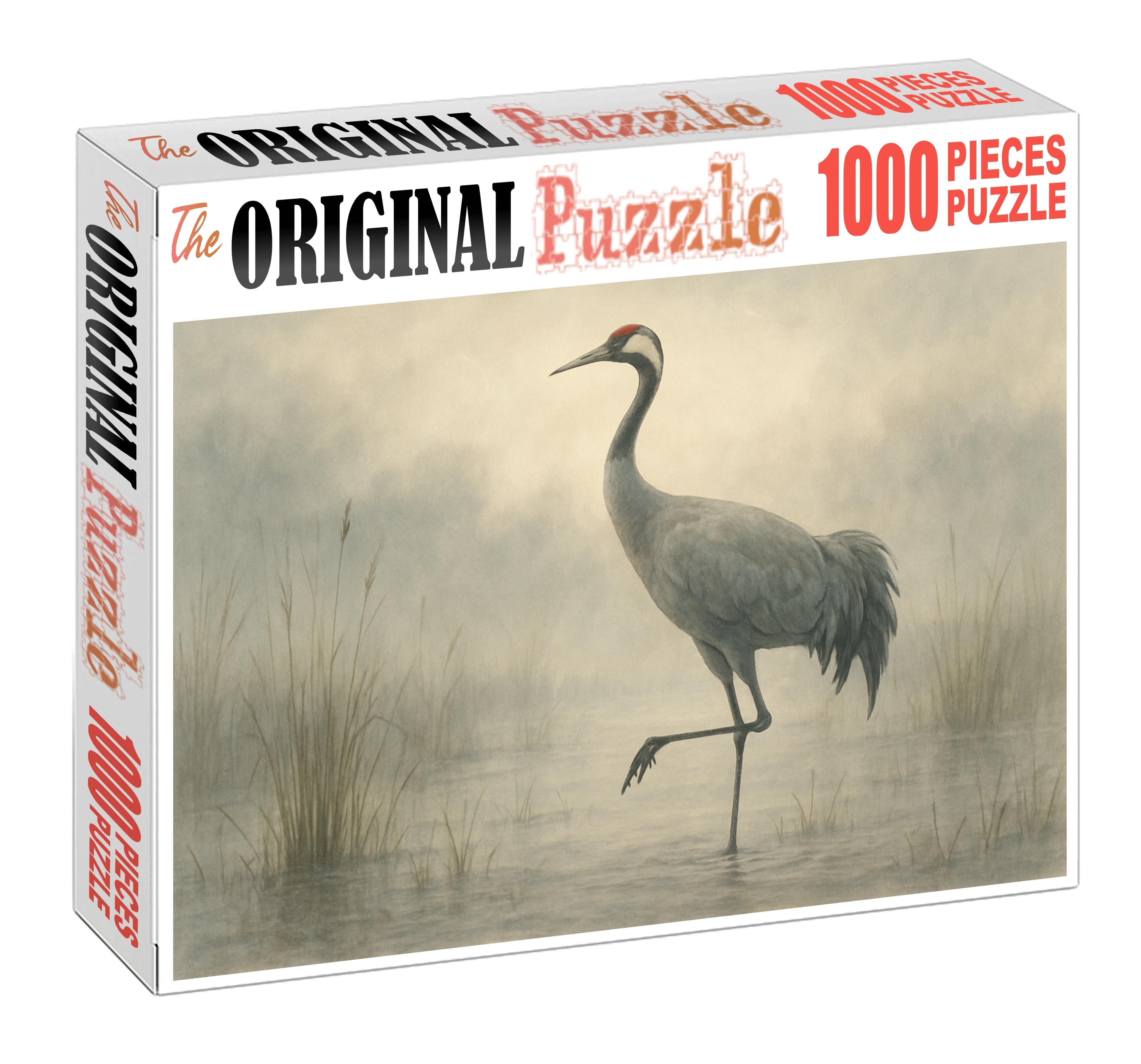 Sandhill Crane Graceful Wetland Dancer Custom Jigsaw Puzzle