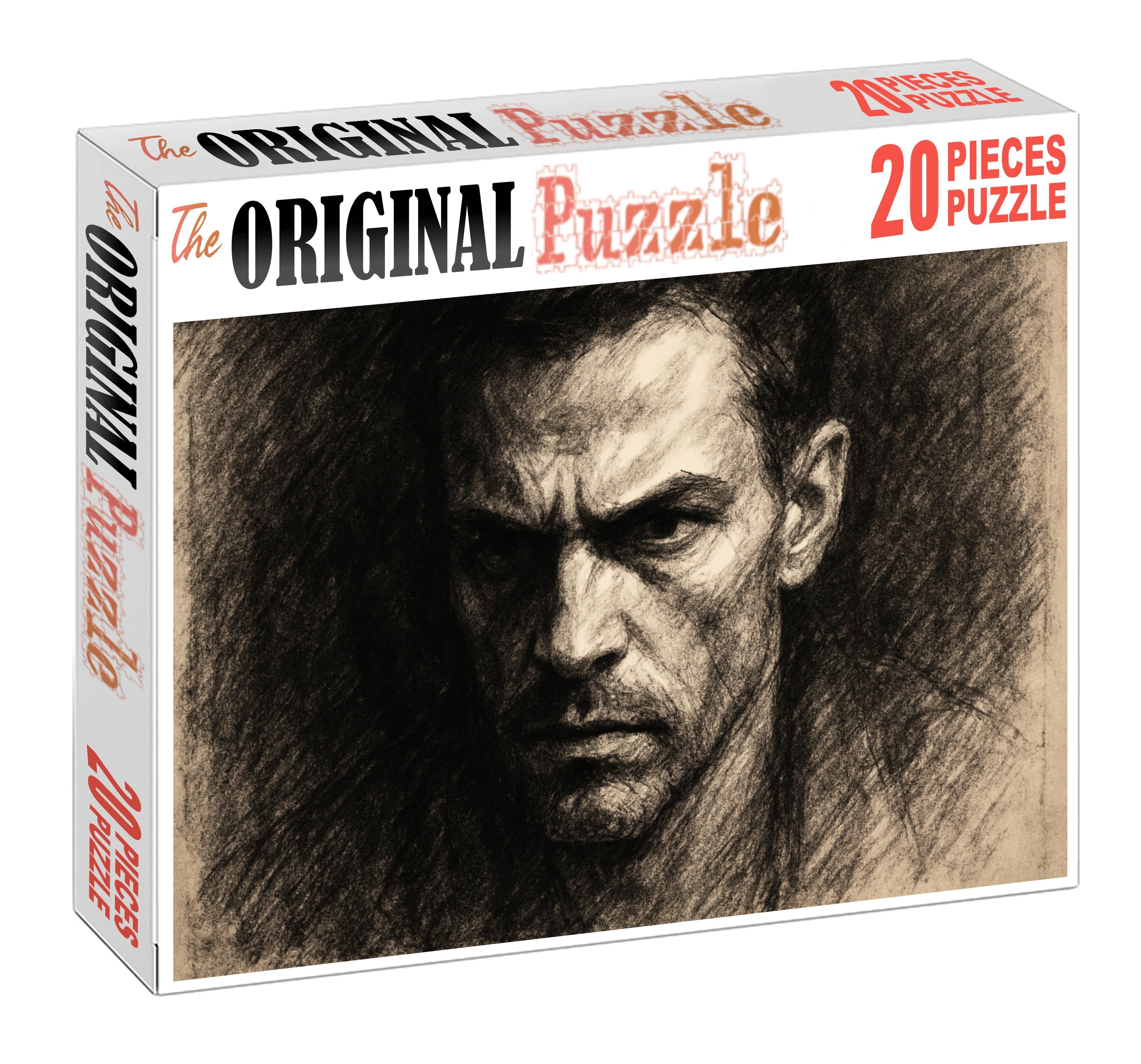 Expressive Portrait Fragment Charcoal And Eraser Techniques Premium Puzzle Pieces