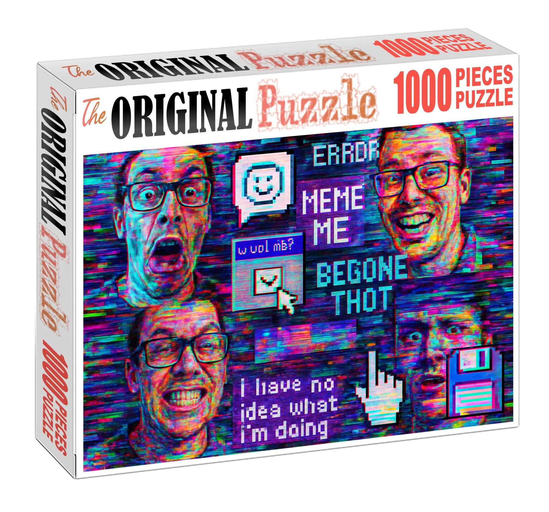 Post-internet Art Movement Digital Collage And Meme Culture Fusion Custom Jigsaw Puzzle