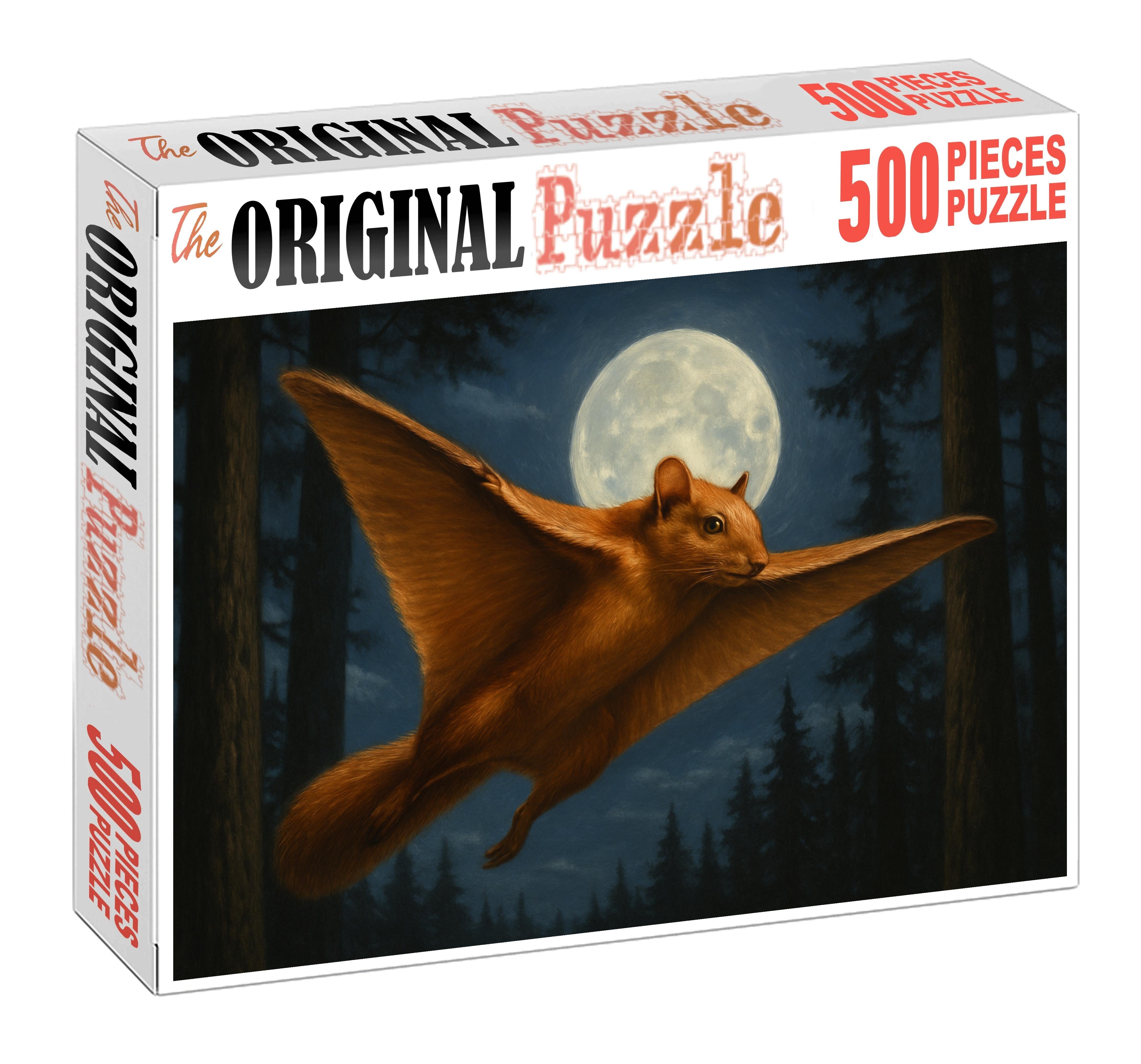 Copperback Glider Nocturnal Mammal With Membranous Wings Large Format Puzzle