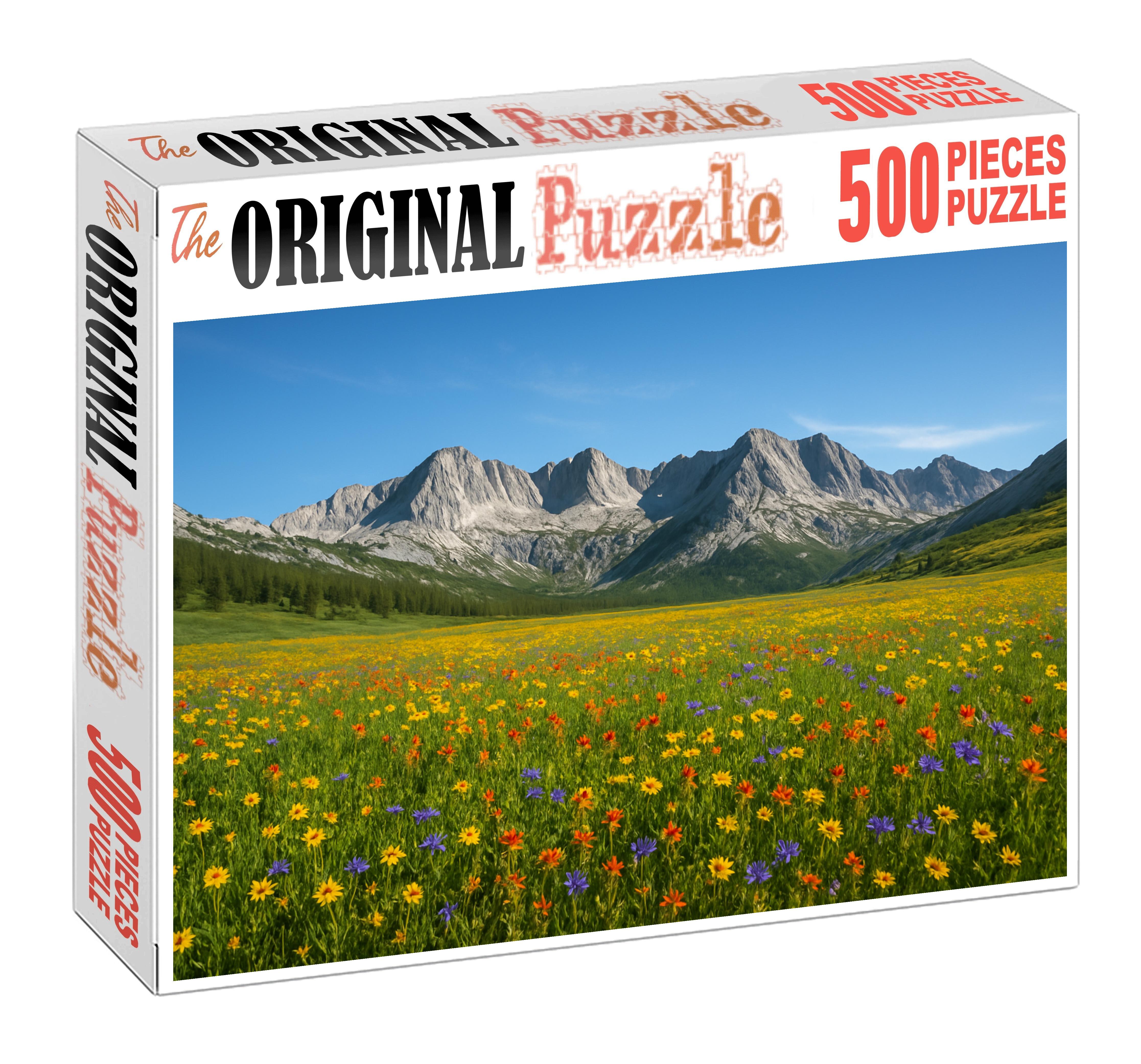 Sunlit Alpine Meadow Plateau Large Format Puzzle