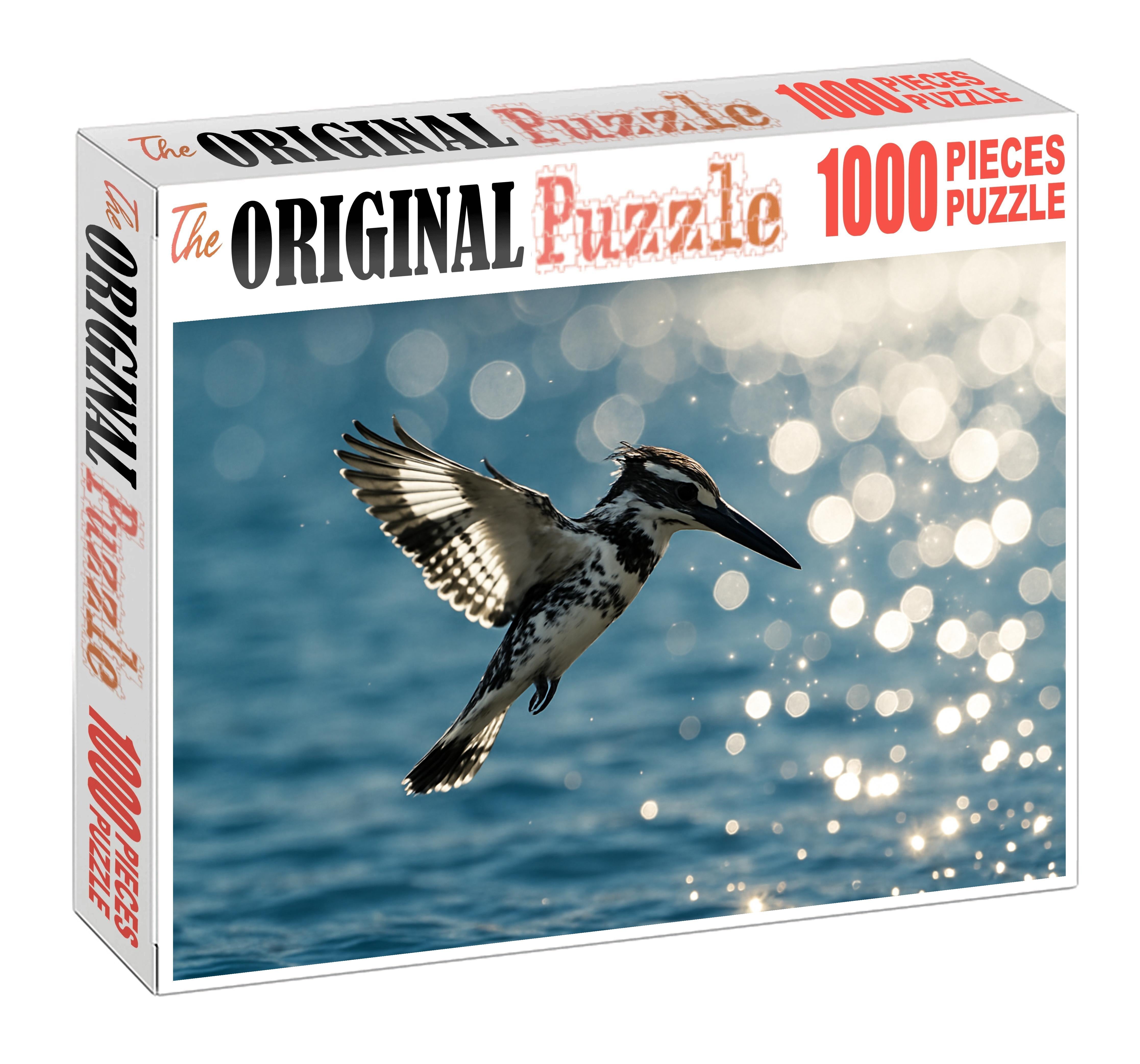 Pied Kingfisher Hovering Fisher Puzzle Fun