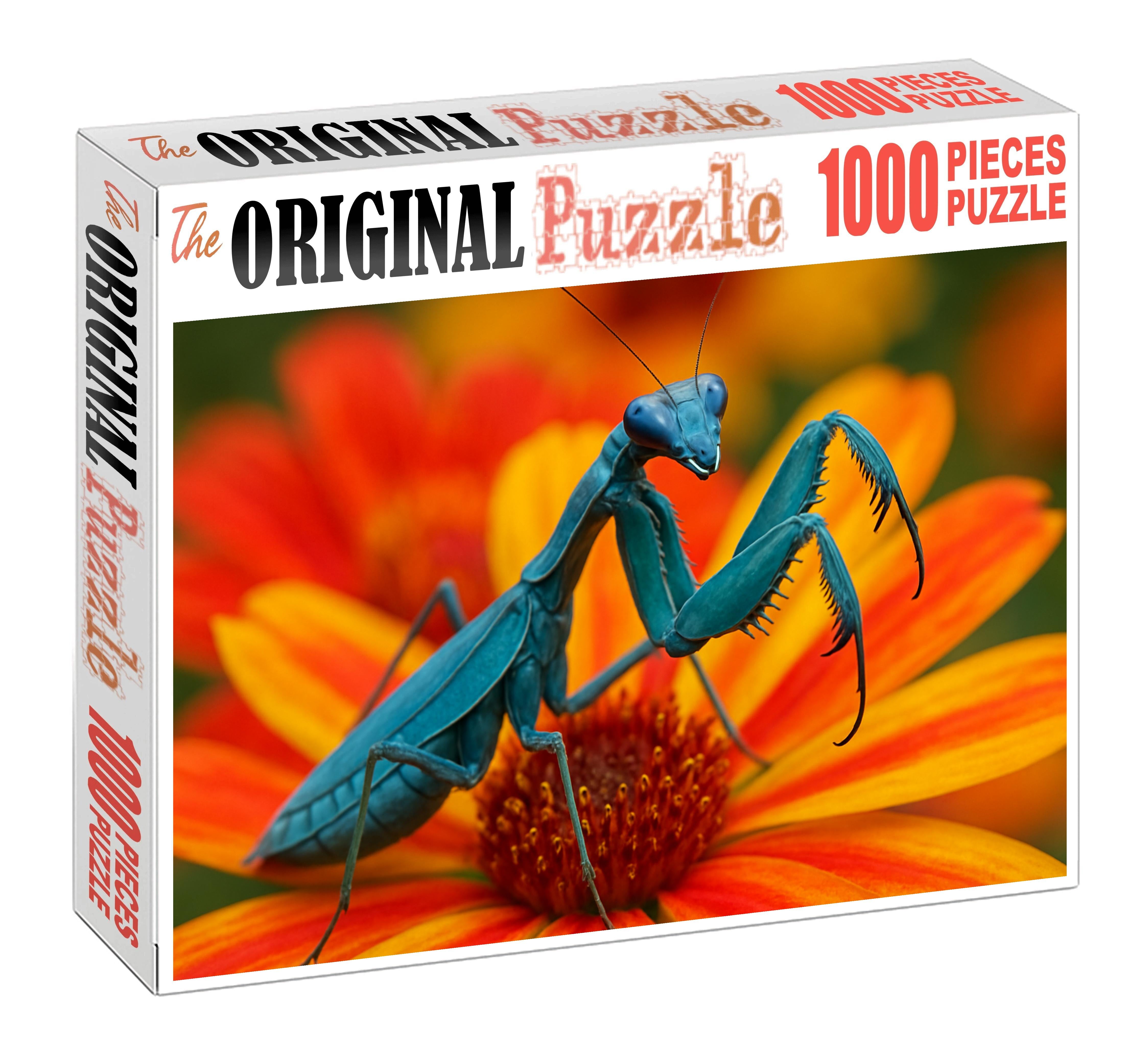 Sapphire Mantis Brilliantly Colored Predator With Raptorial Forelegs Puzzle Fun