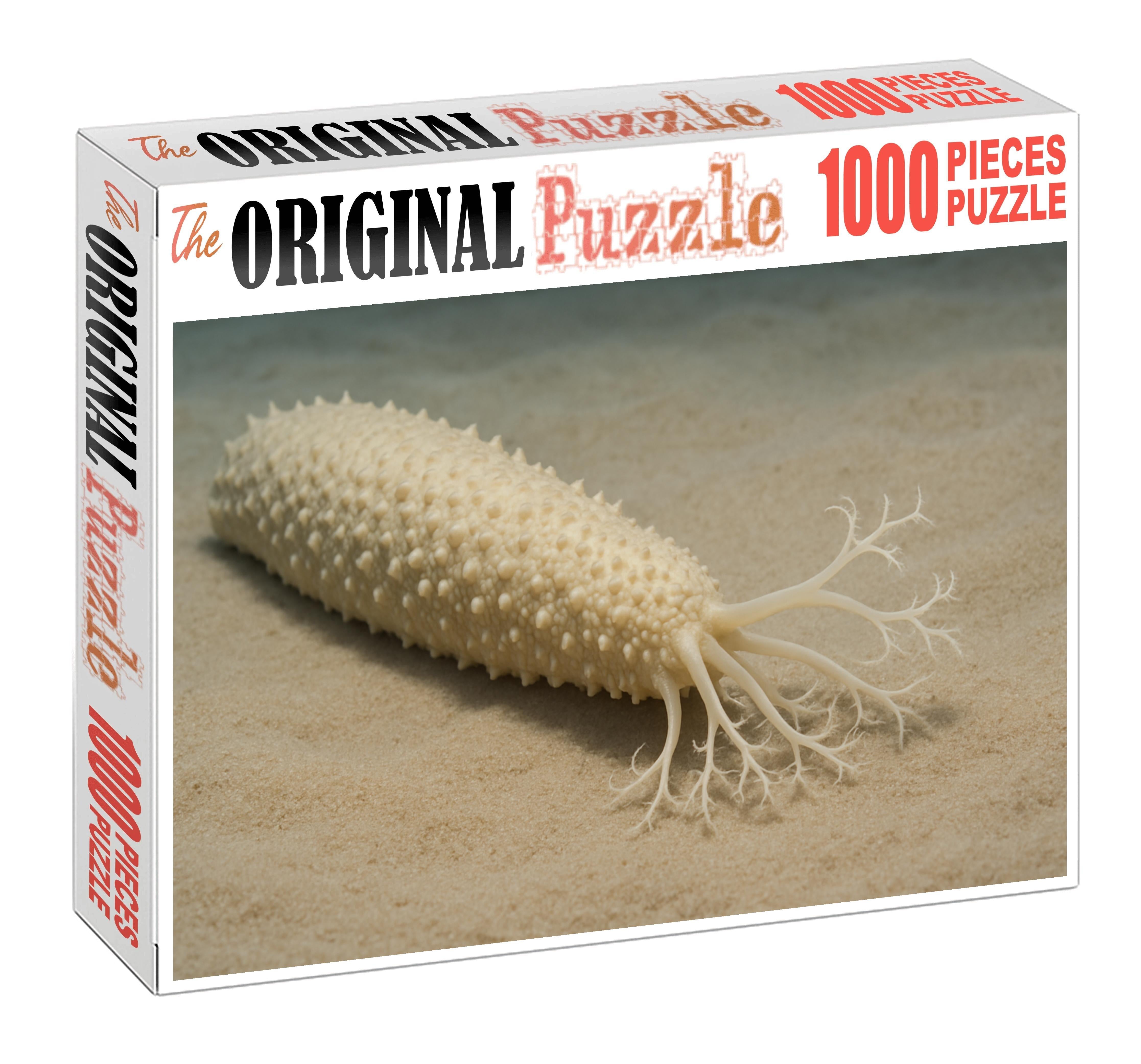 Pale Ivory Sea Cucumber Soft Detritivore With Tuberculated Surface Mini Puzzle