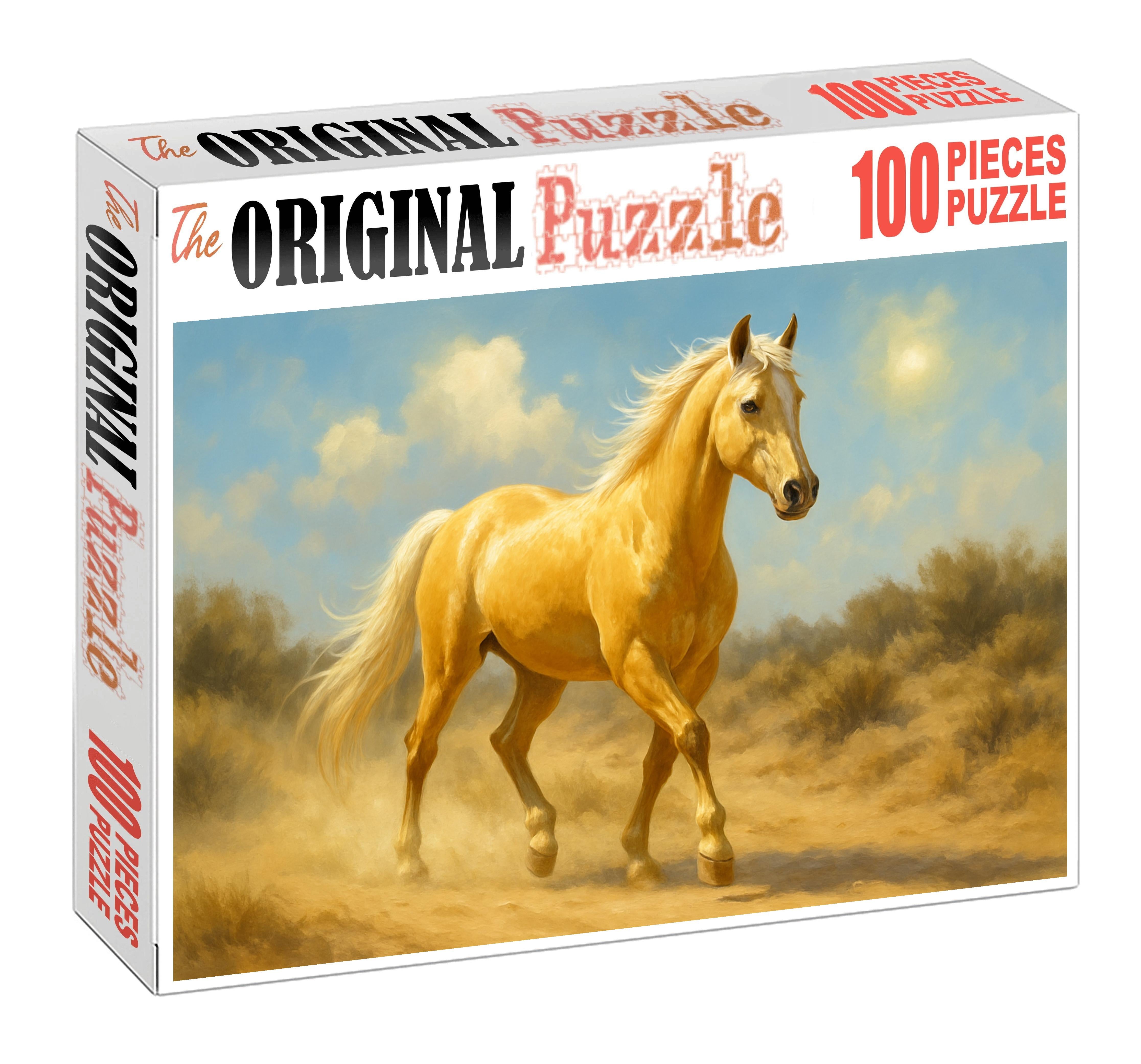 Golden Horizon Endurance Resilient Palomino Gelding With Smooth Stride Custom Jigsaw Puzzle