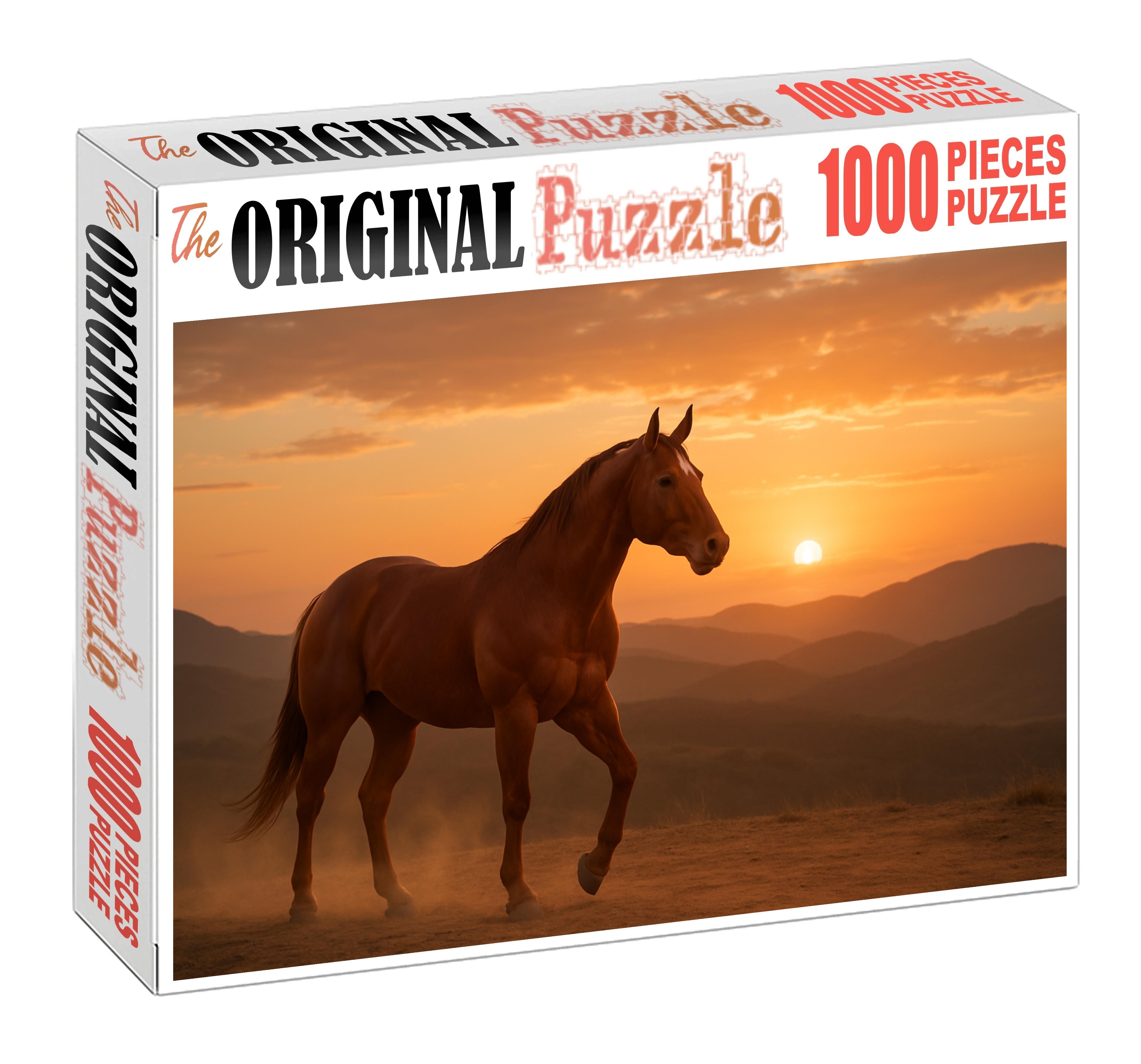Rusty Ridge Rugged Sorrel Quarter Horse With Ground-covering Stride Puzzle For Kids