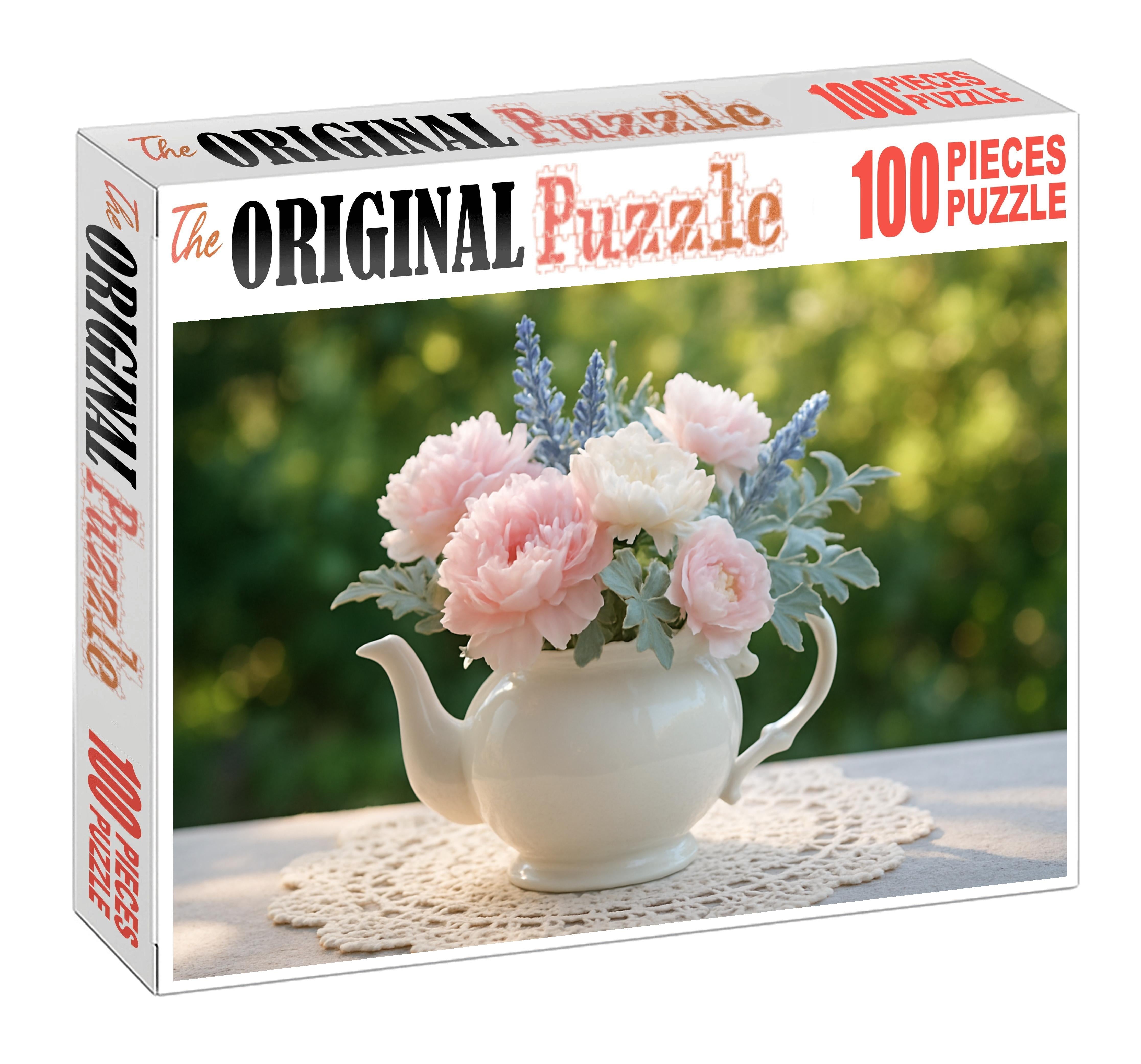 Vintage Garden Tea Party Soft Pastel Blooms With Lace And Porcelain Accents Family Puzzles