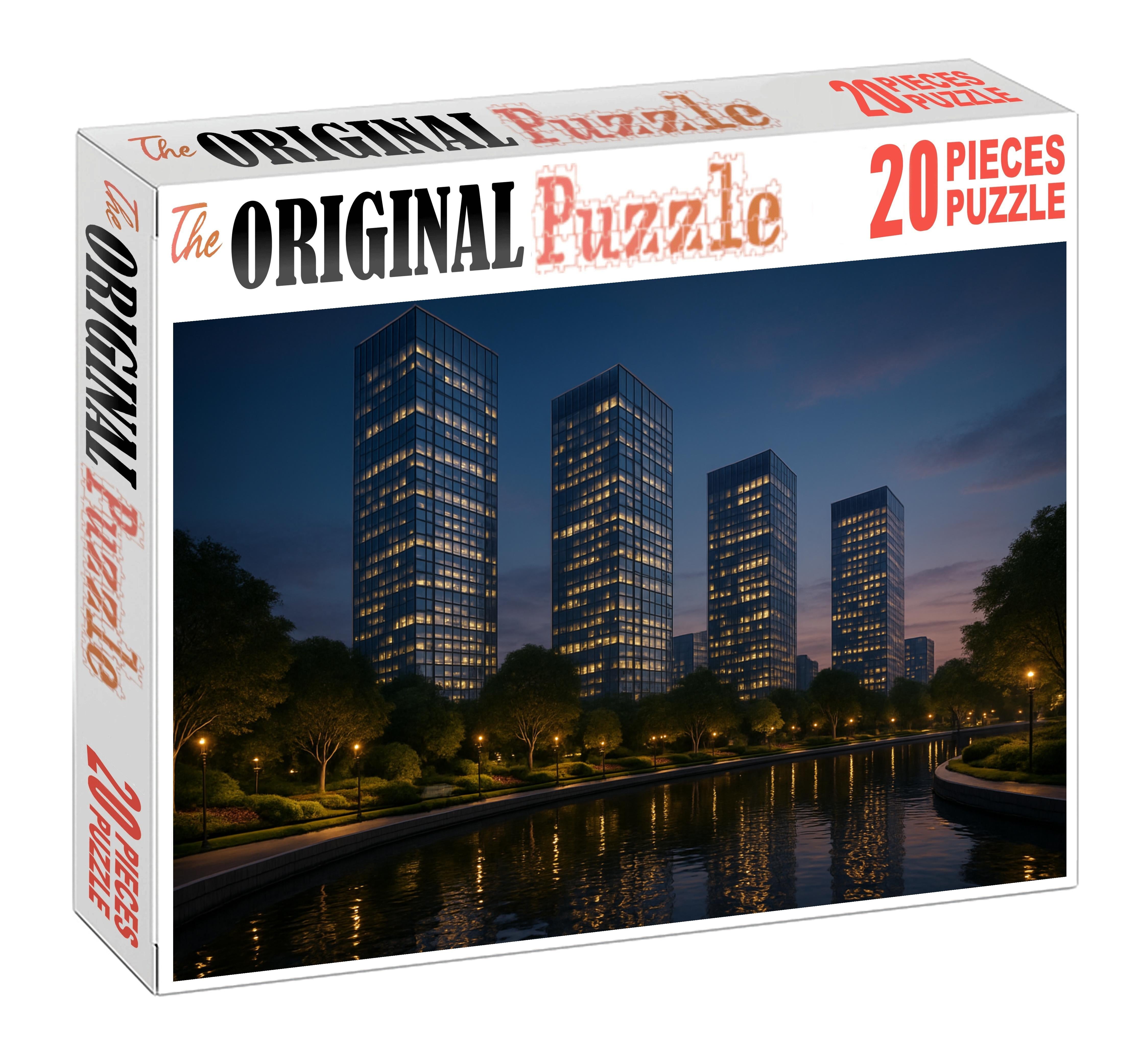 Marina Bay Skyline Integrated Greenery And Sleek Waterfront Illumination In Singapore Puzzle For Adults