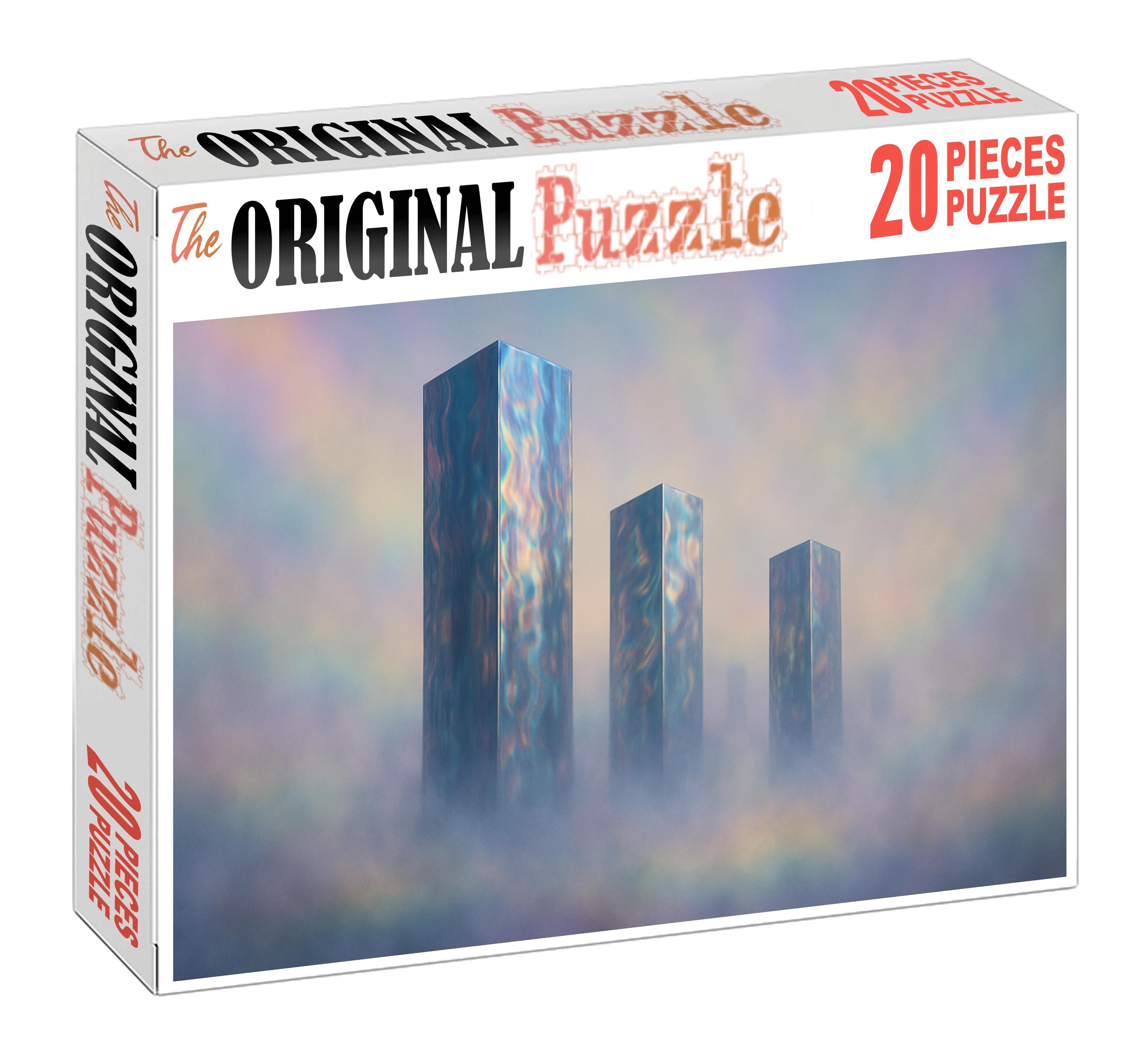 Rainbow Monoliths In The Fog 500 Piece Puzzle