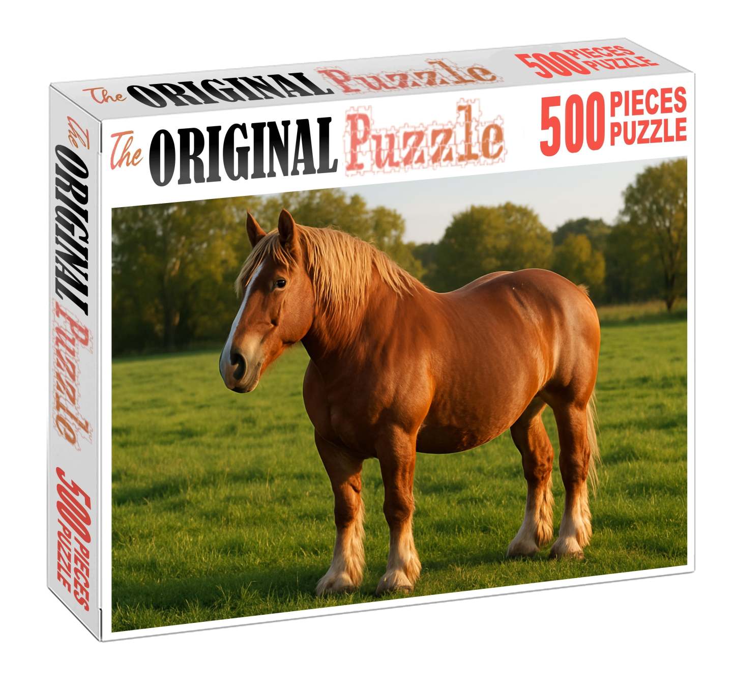 Maple Leaf Draft Heavy-built Chestnut Draft Mare With Calm Presence Custom Jigsaw Puzzle