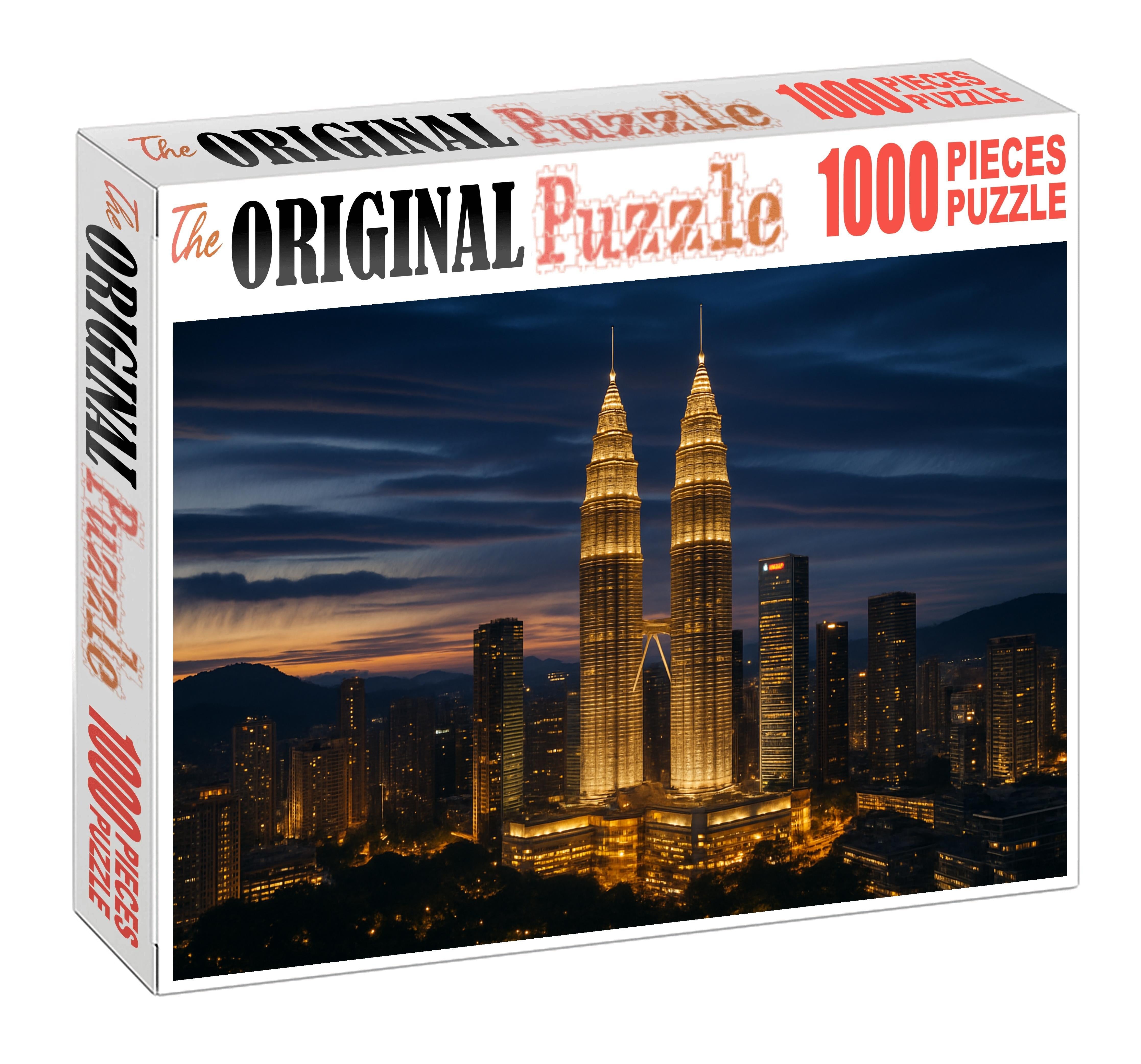 Kuala Lumpur Skyline Towering Petronas Twins And Rapid Development Mini Puzzle