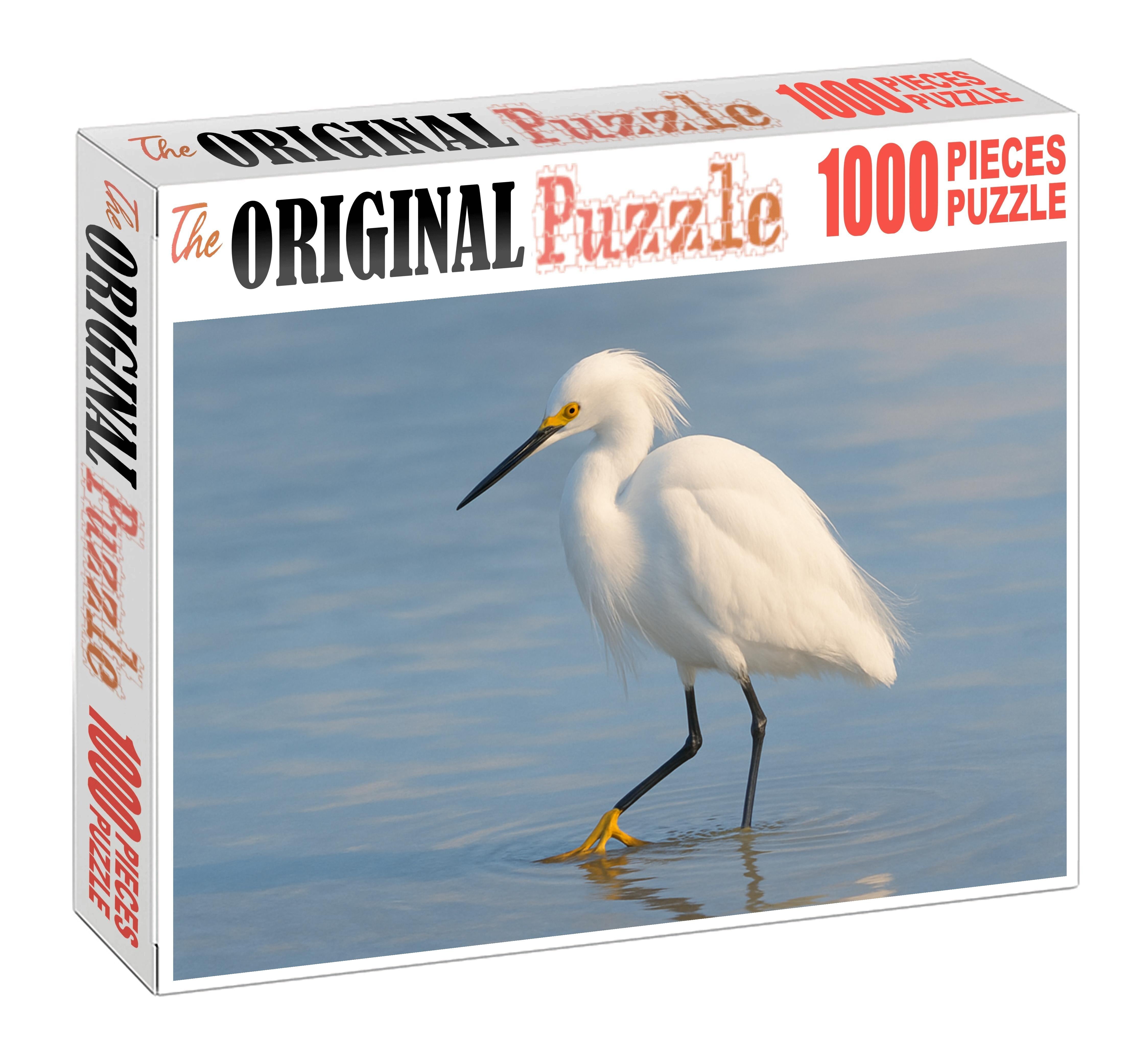 Snowy Egret Elegant Shoreline Stalker Puzzle Fun
