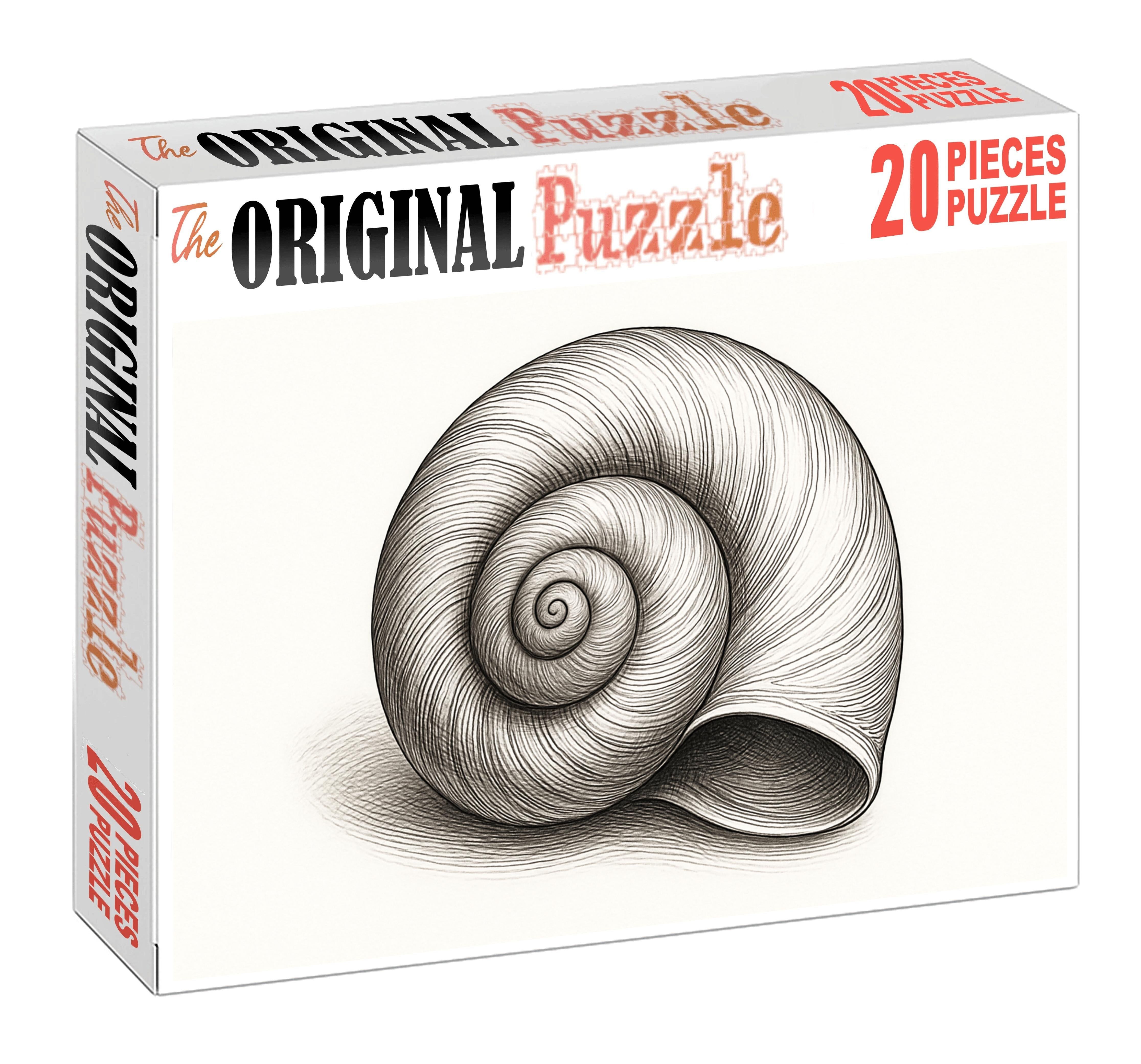 Intricate Shell Anatomy Finely Detailed Ink Study Of Marine Mollusk Custom Jigsaw Puzzle