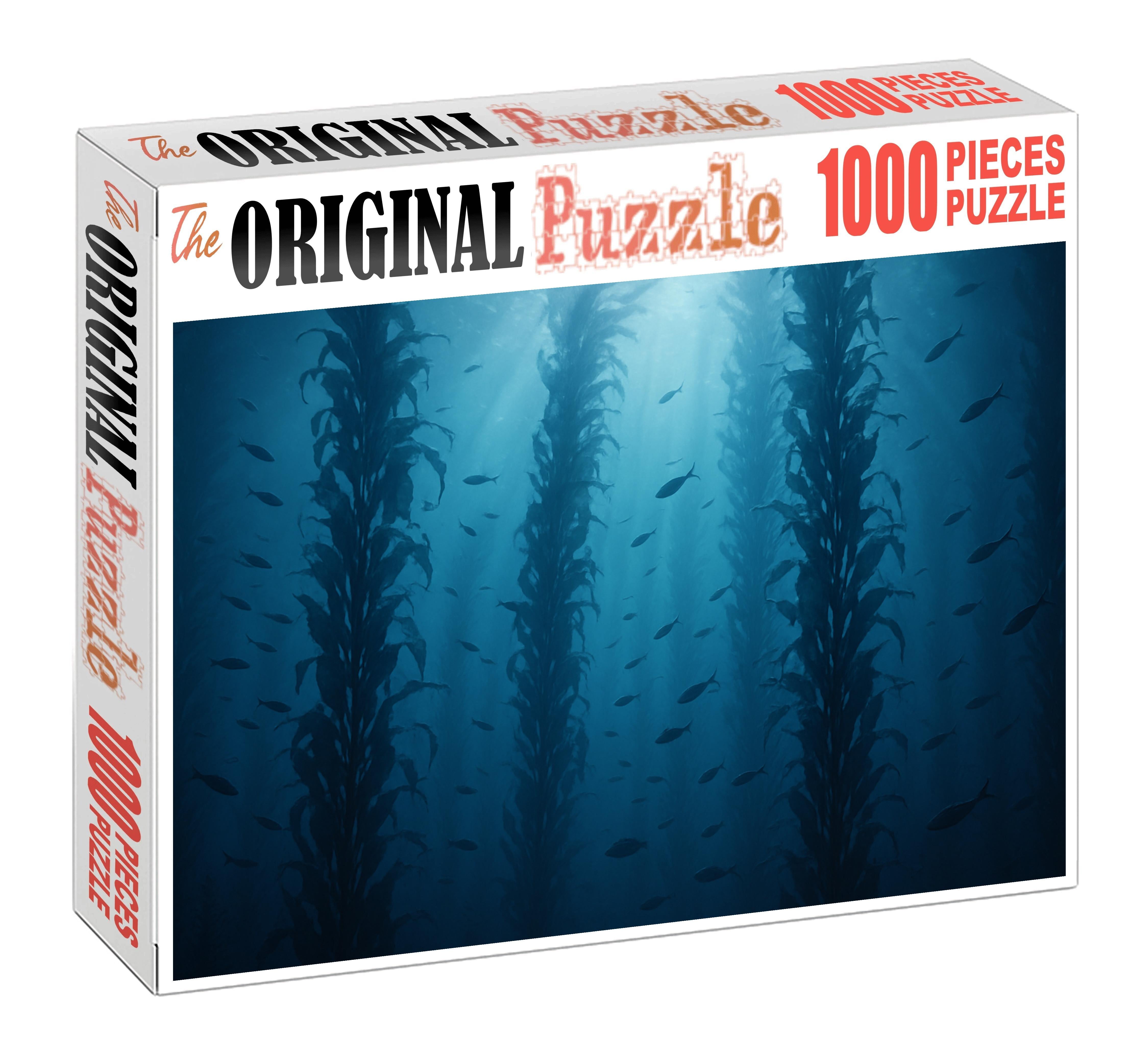 Midnight Kelp Forest Towering Fronds In Cool Shadowed Depths 20 Piece Puzzle