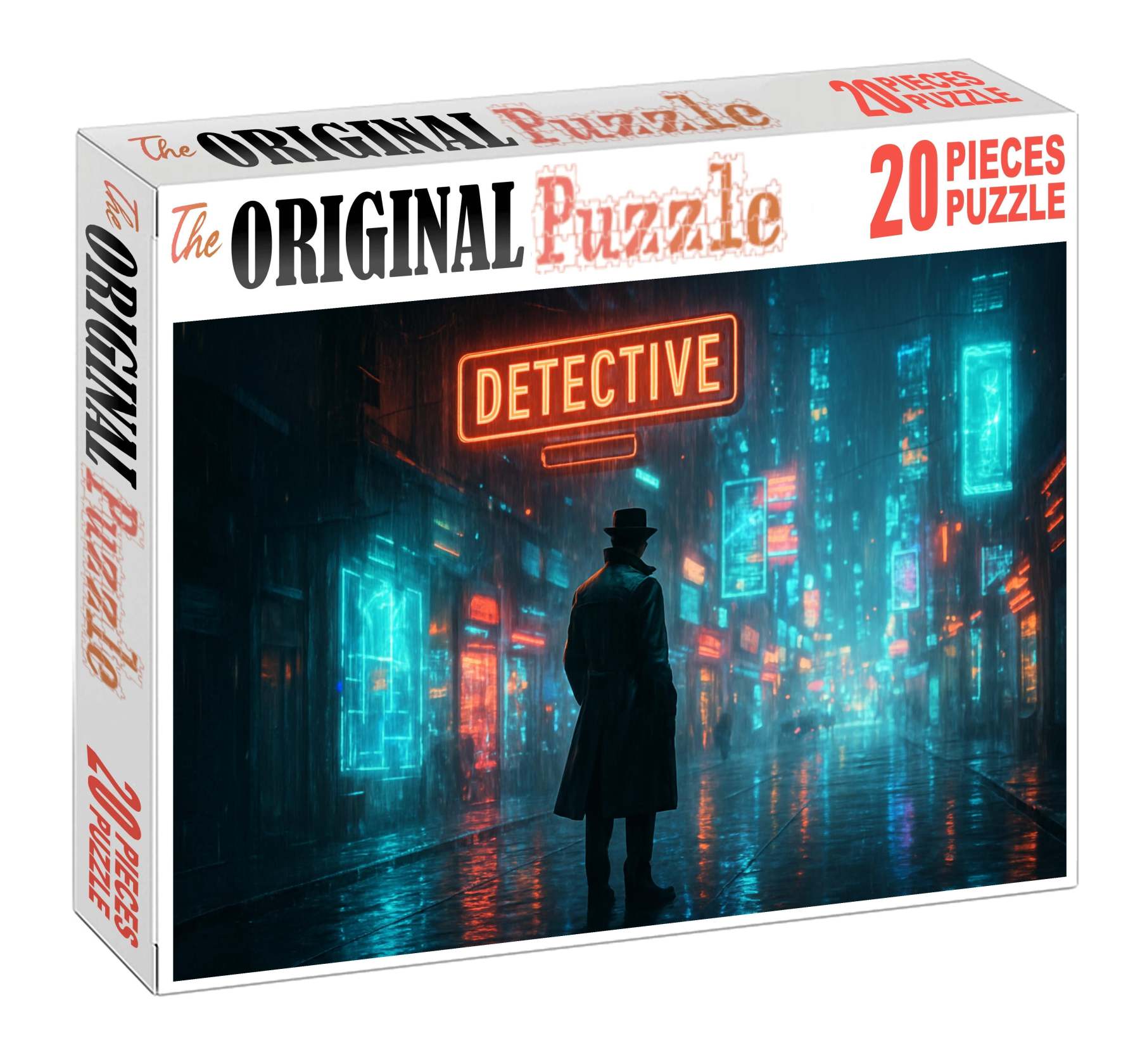 Synthwave Noir Retro Futurism Meets Moody Detective Tales 50 Piece Puzzle